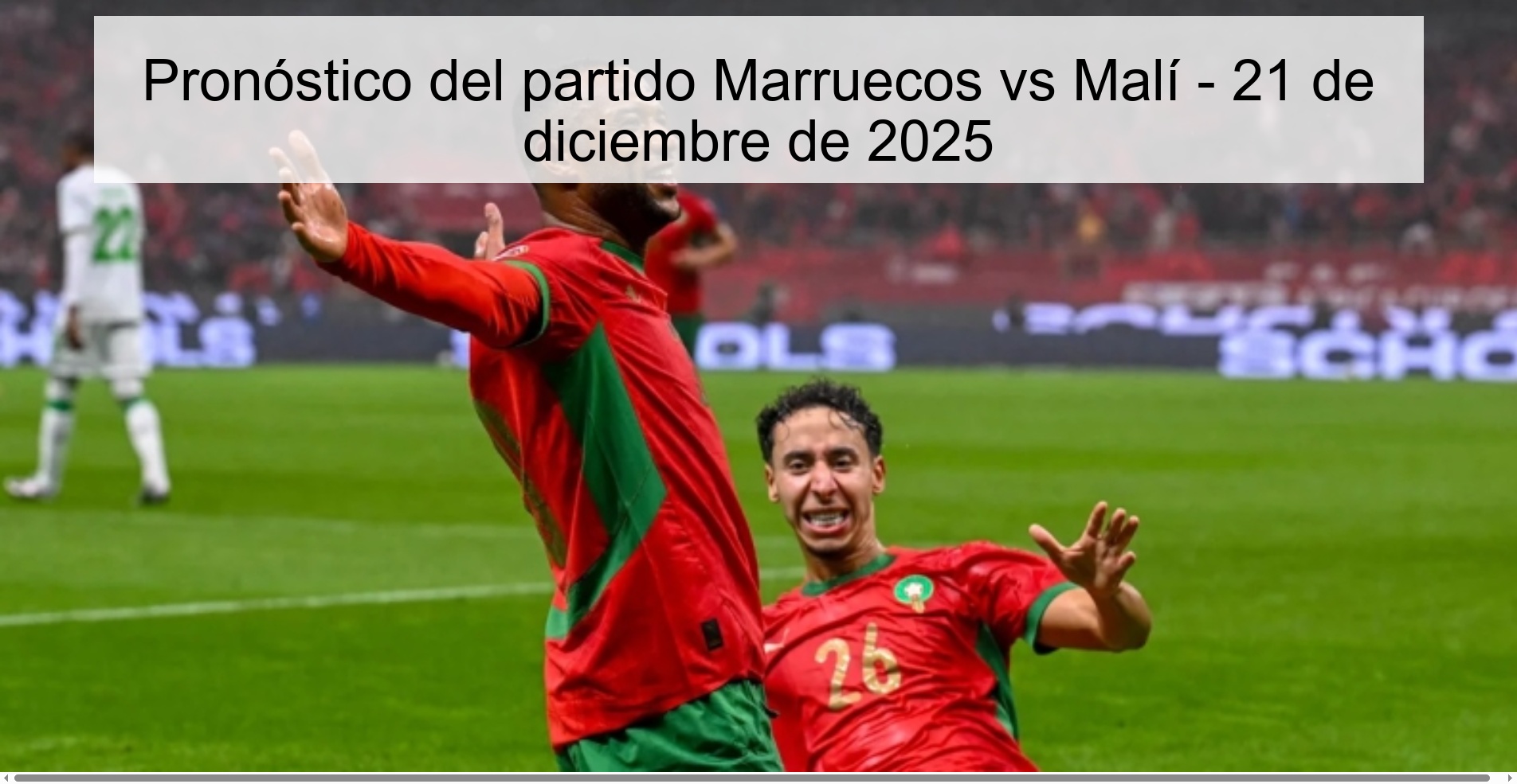 Pronóstico del partido Marruecos vs Malí – 21 de diciembre de 2025