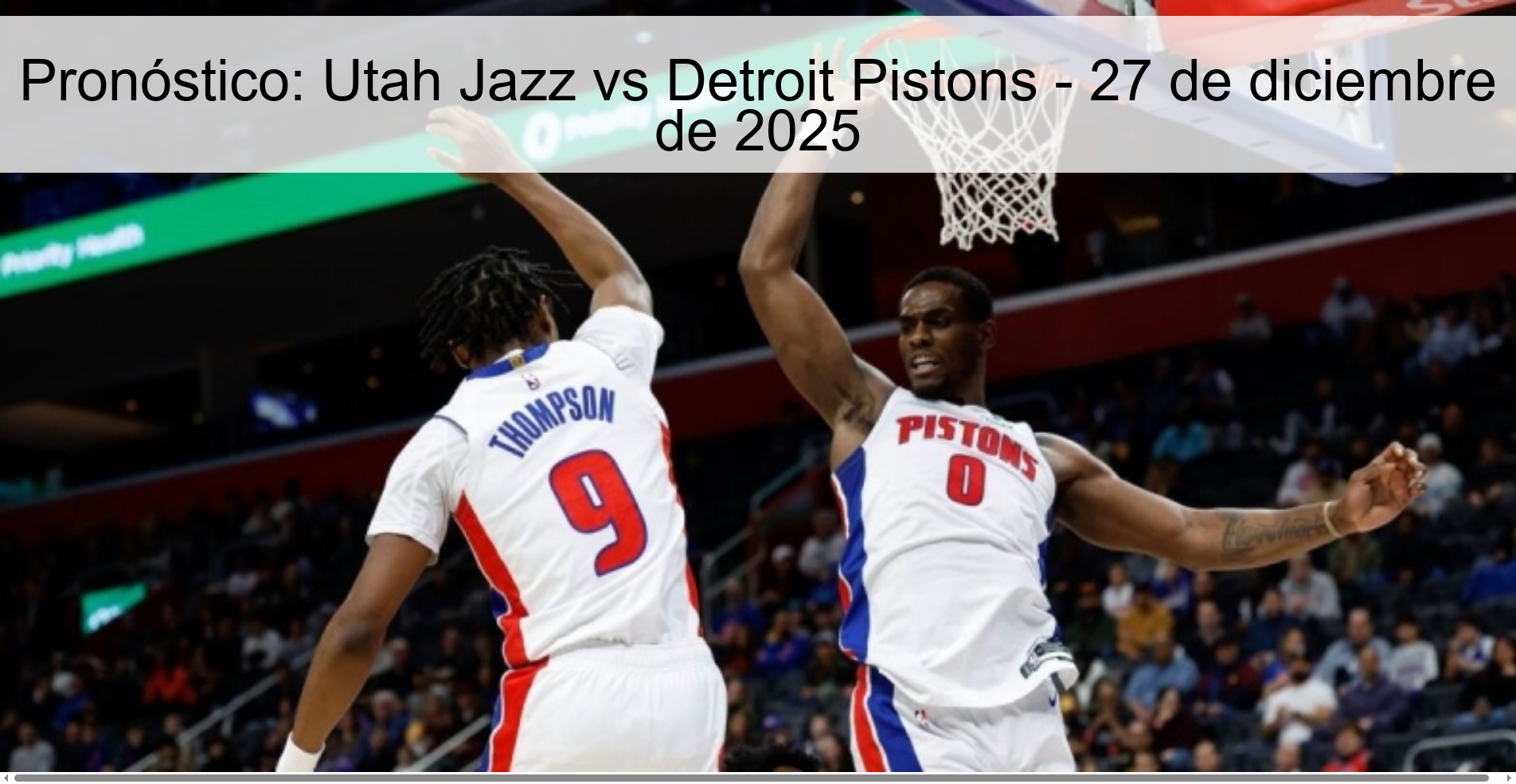 Pronóstico: Utah Jazz vs Detroit Pistons – 27 de diciembre de 2025