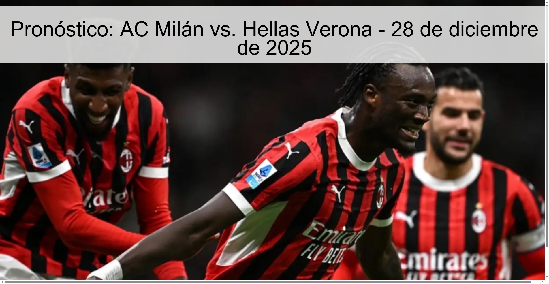 Pronóstico: AC Milán vs. Hellas Verona – 28 de diciembre de 2025