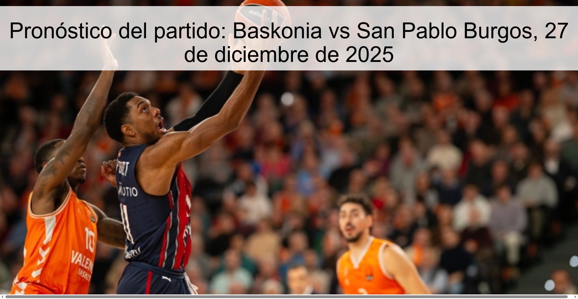 Pronóstico del partido: Baskonia vs San Pablo Burgos, 27 de diciembre de 2025