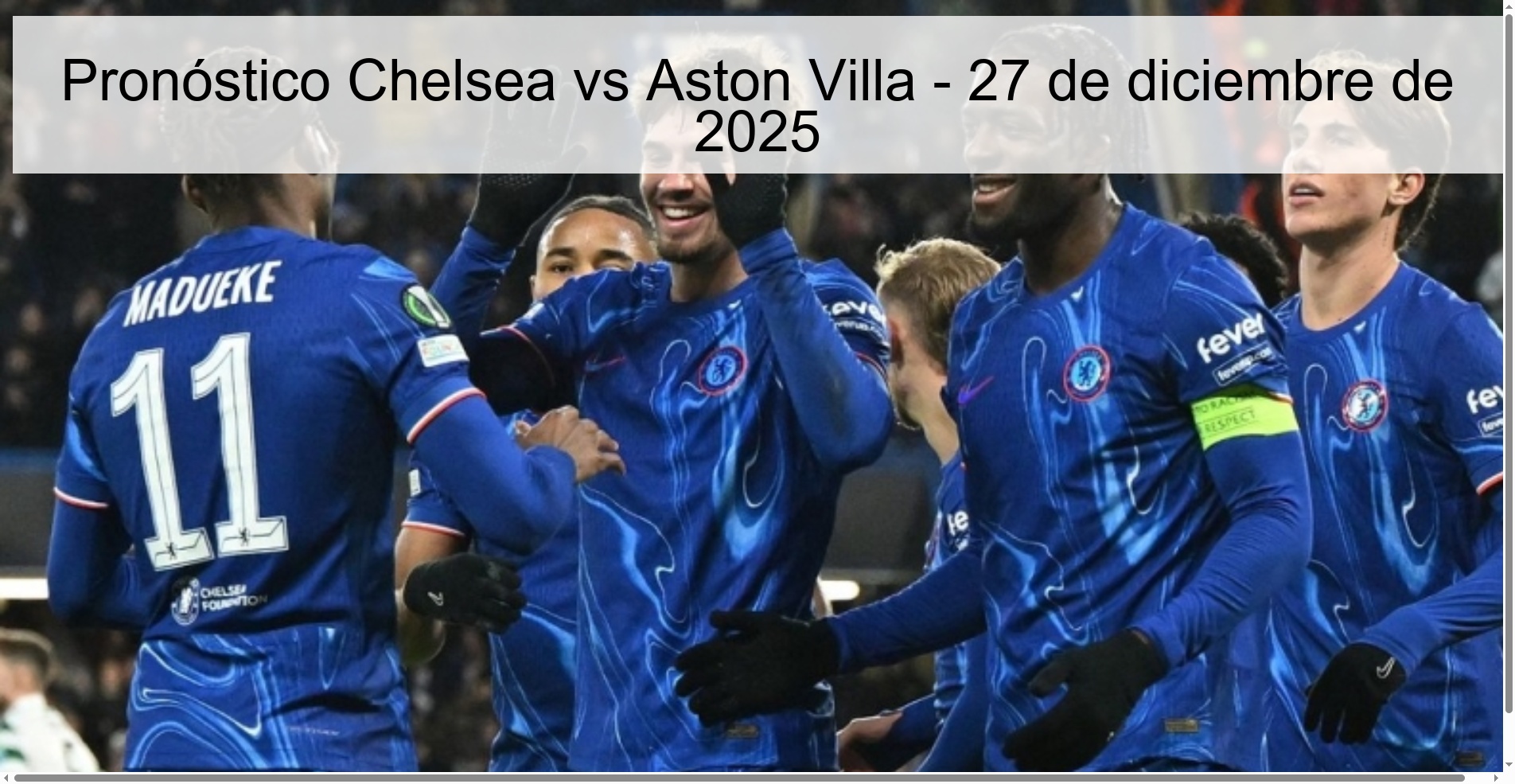Pronóstico Chelsea vs Aston Villa – 27 de diciembre de 2025