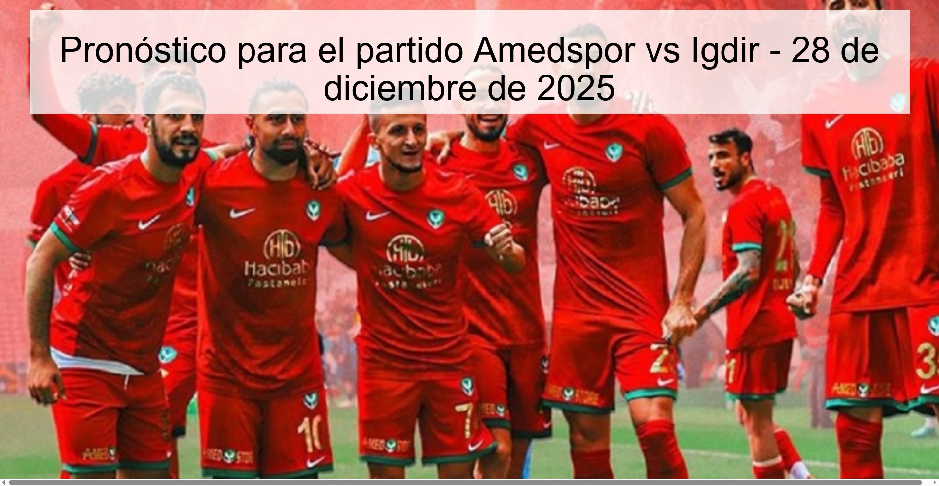 Pronóstico para el partido Amedspor vs Igdir – 28 de diciembre de 2025