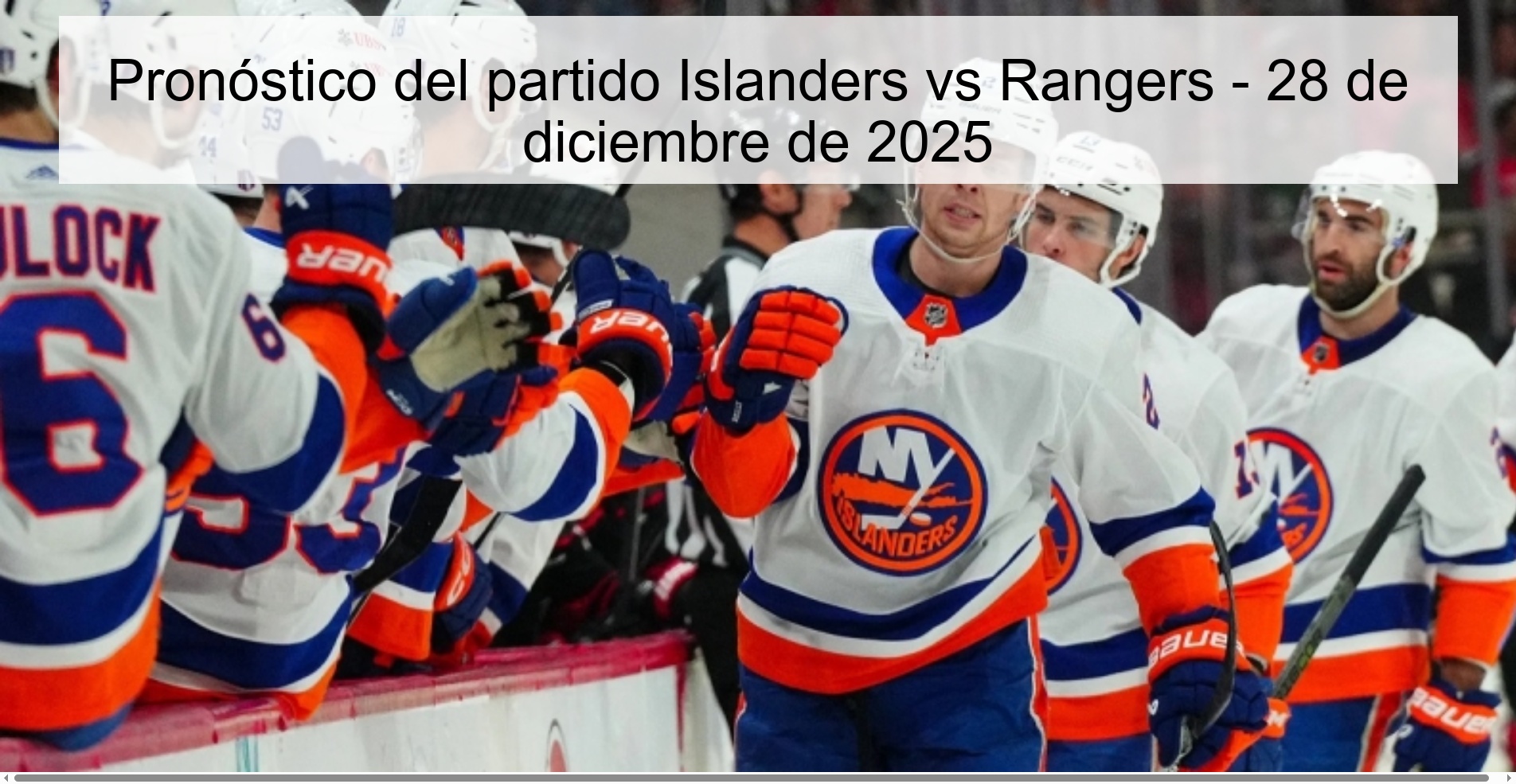 Pronóstico del partido Islanders vs Rangers – 28 de diciembre de 2025