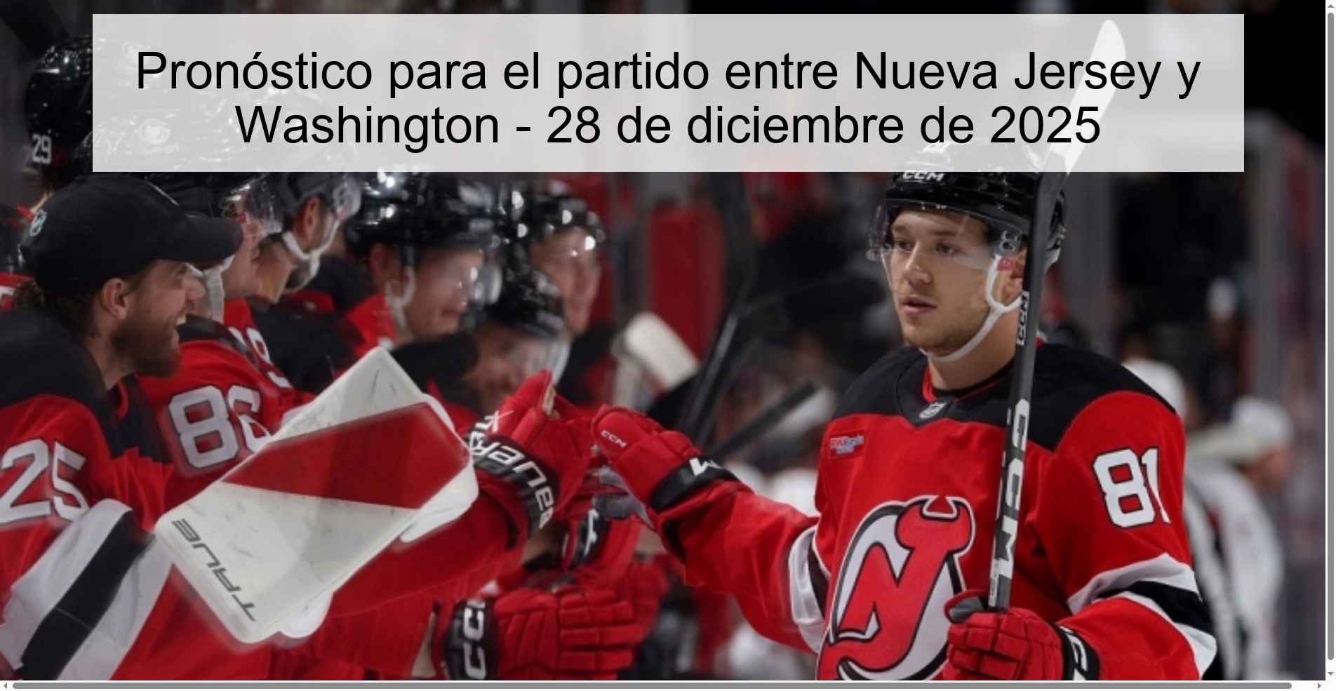 Pronóstico para el partido entre Nueva Jersey y Washington – 28 de diciembre de 2025