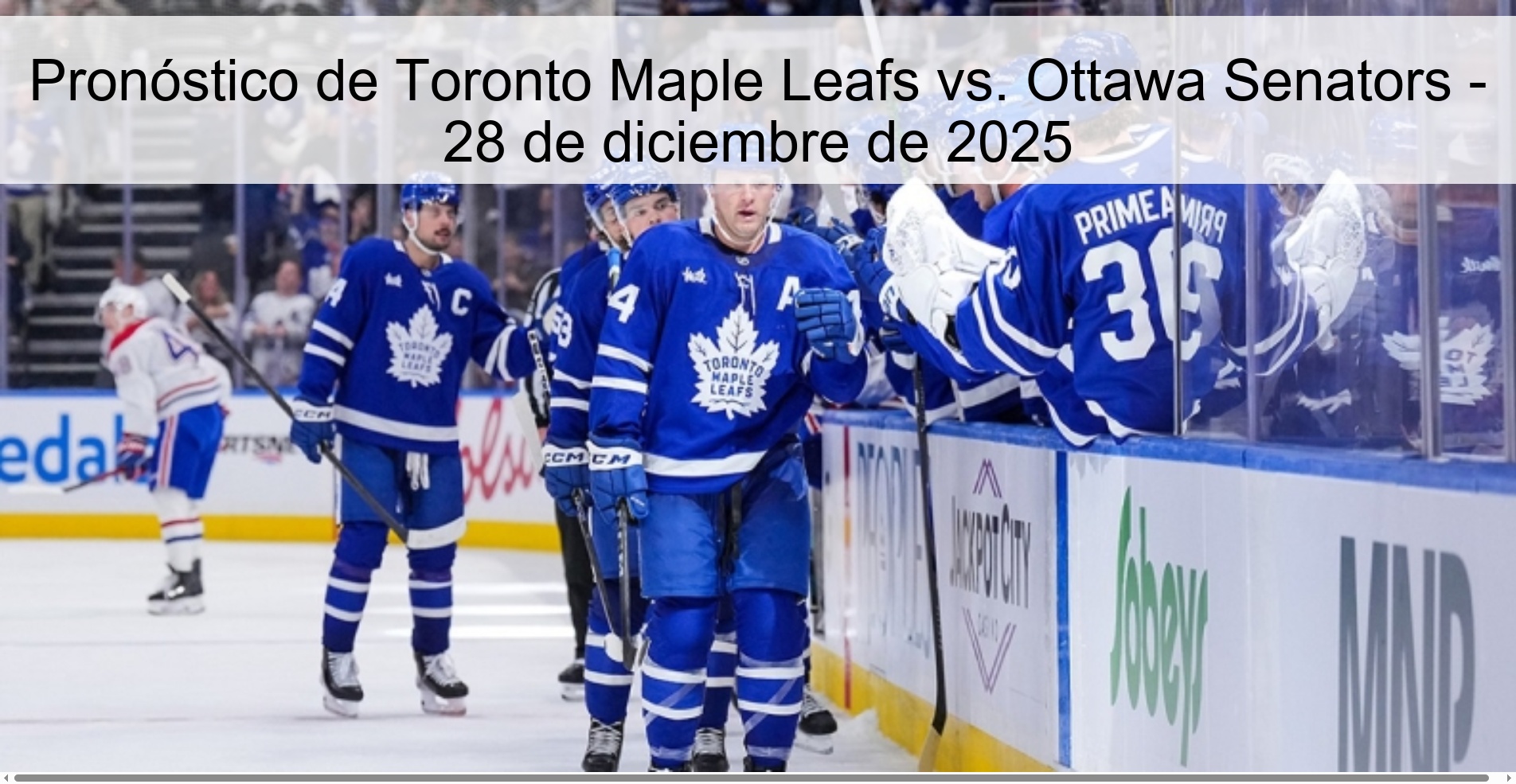 Pronóstico de Toronto Maple Leafs vs. Ottawa Senators – 28 de diciembre de 2025