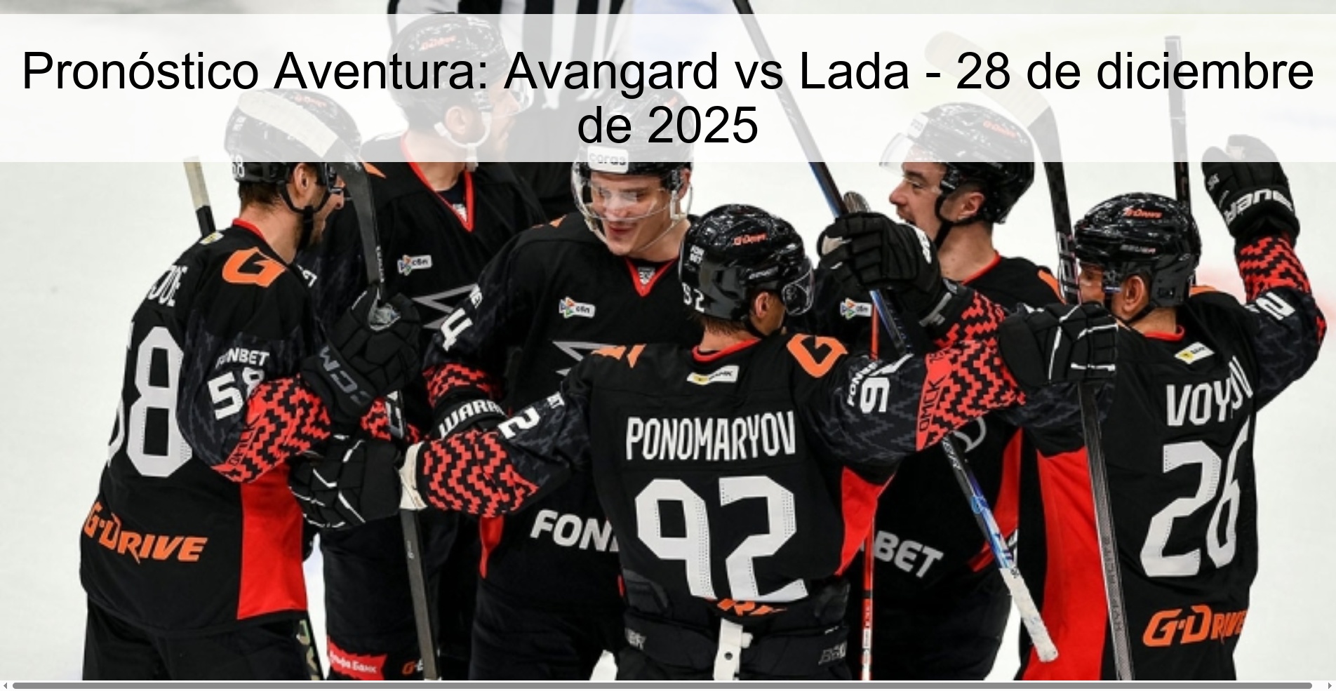 Pronóstico Aventura: Avangard vs Lada – 28 de diciembre de 2025