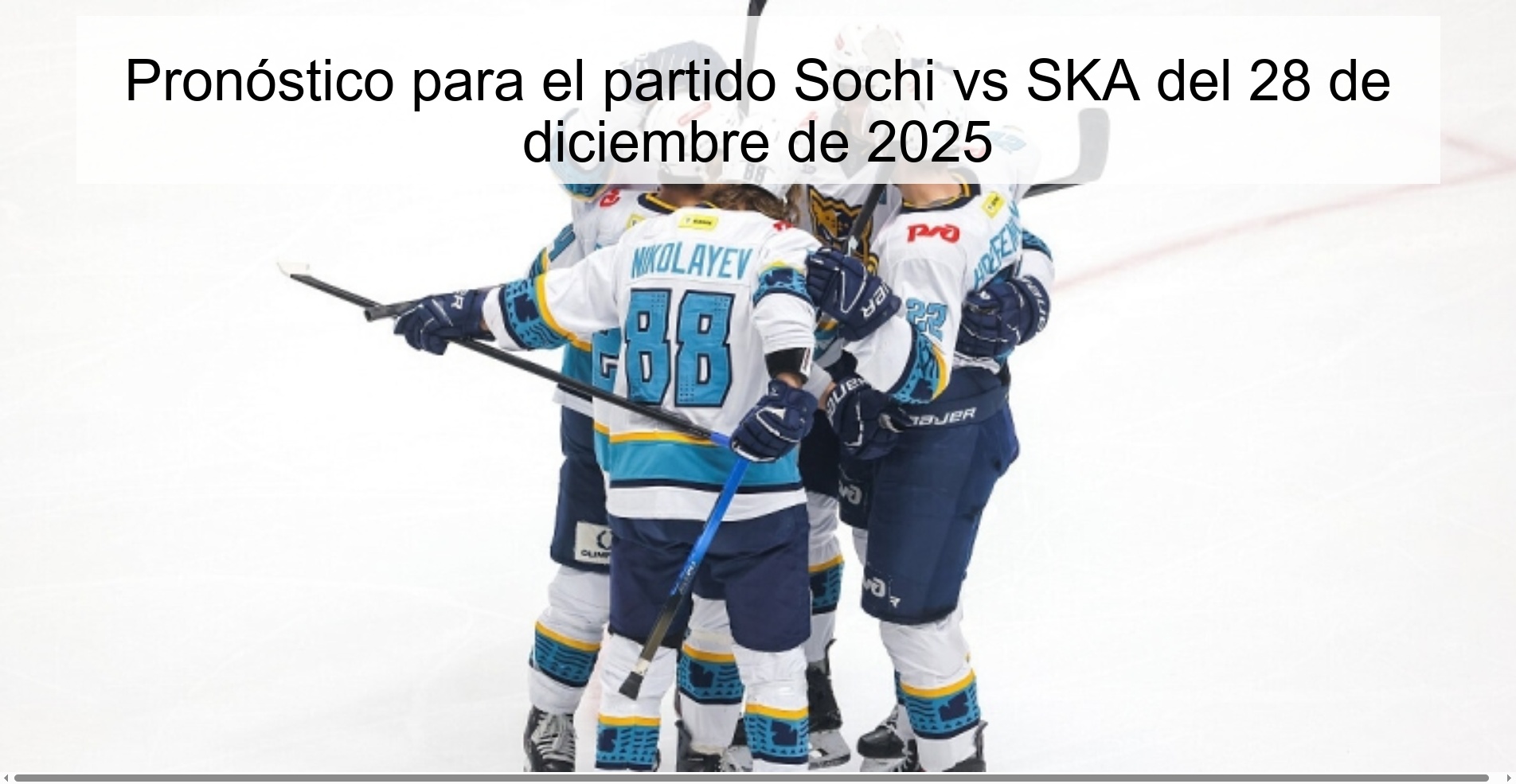 Pronóstico para el partido Sochi vs SKA del 28 de diciembre de 2025