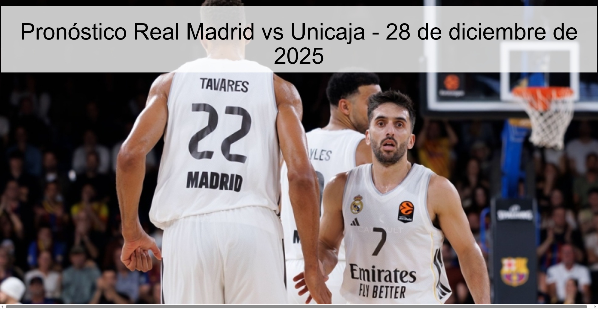 Pronóstico Real Madrid vs Unicaja – 28 de diciembre de 2025