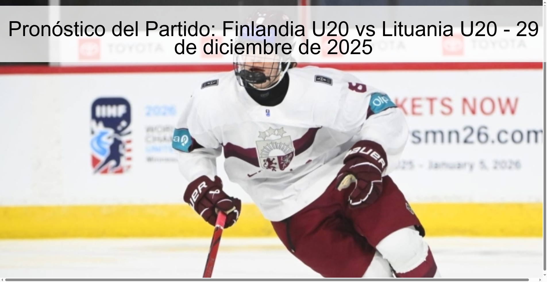 Pronóstico del Partido: Finlandia U20 vs Lituania U20 – 29 de diciembre de 2025