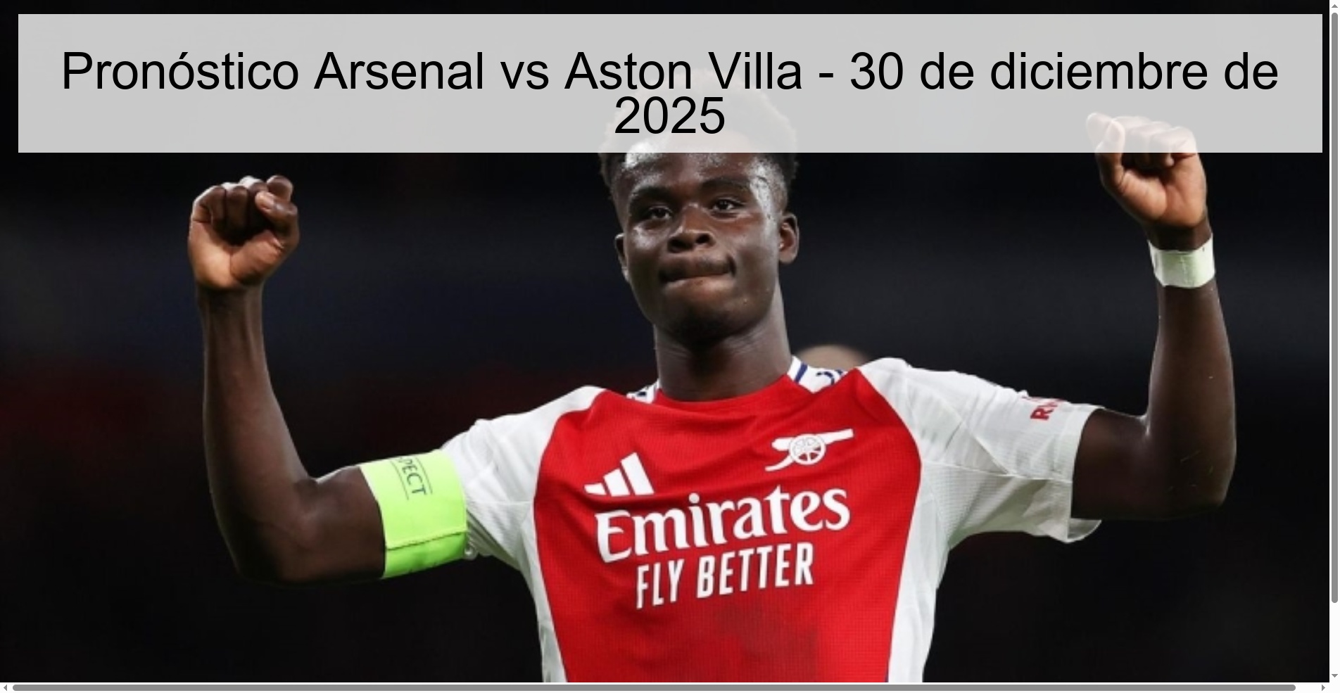 Pronóstico Arsenal vs Aston Villa – 30 de diciembre de 2025