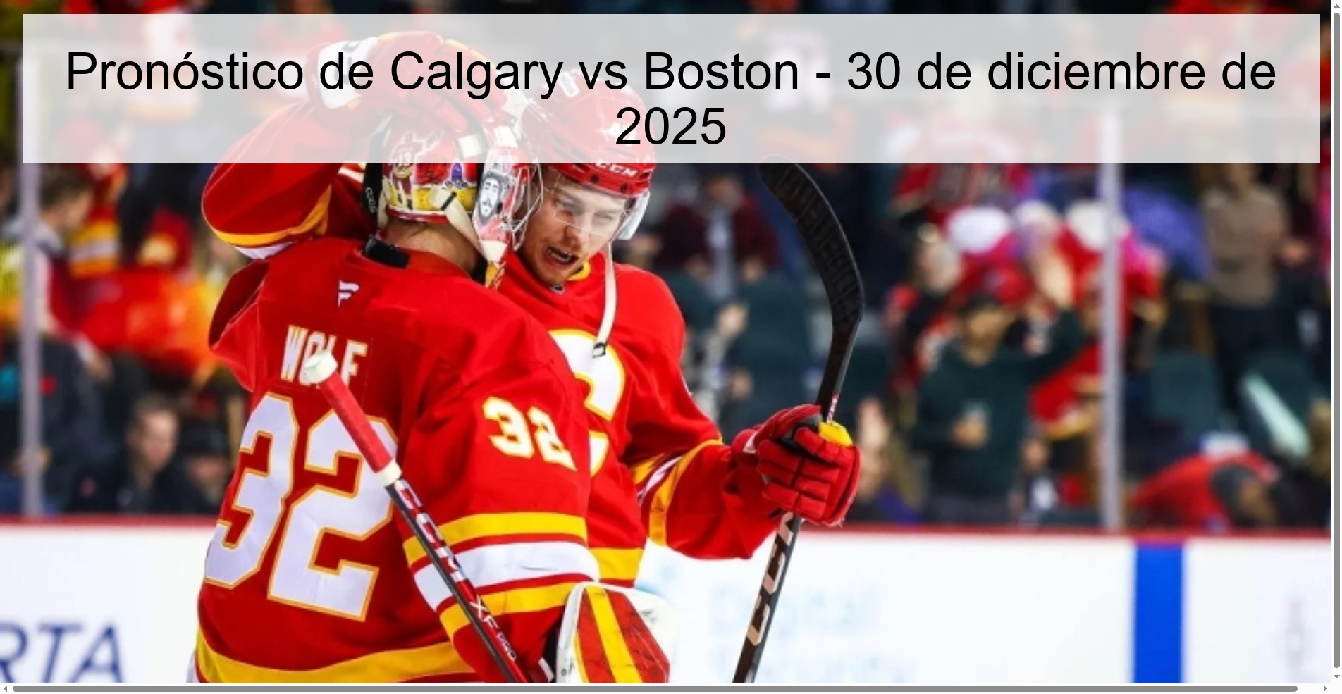 Pronóstico de Calgary vs Boston – 30 de diciembre de 2025