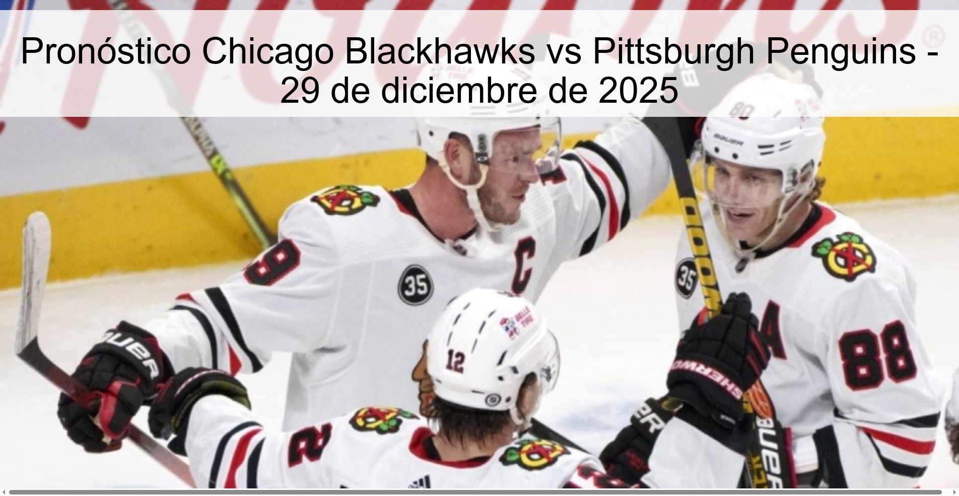 Pronóstico Chicago Blackhawks vs Pittsburgh Penguins – 29 de diciembre de 2025