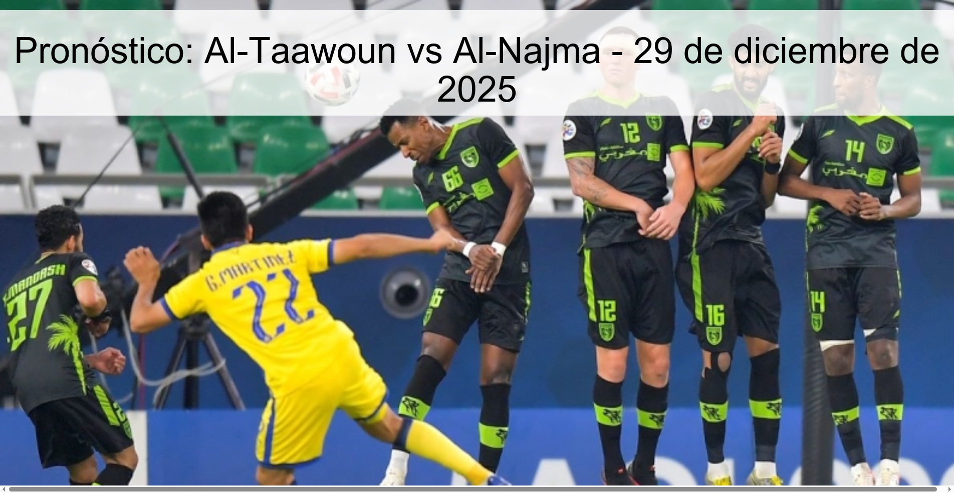 Pronóstico: Al-Taawoun vs Al-Najma – 29 de diciembre de 2025