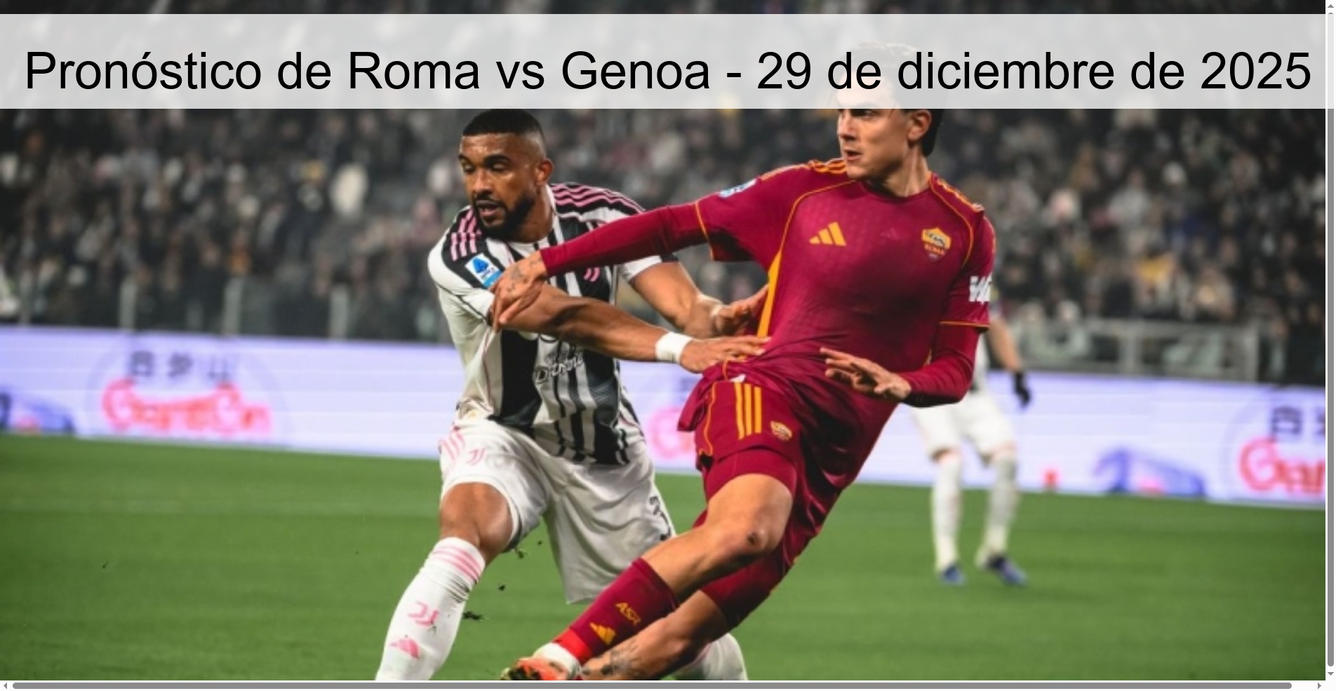 Pronóstico de Roma vs Genoa – 29 de diciembre de 2025