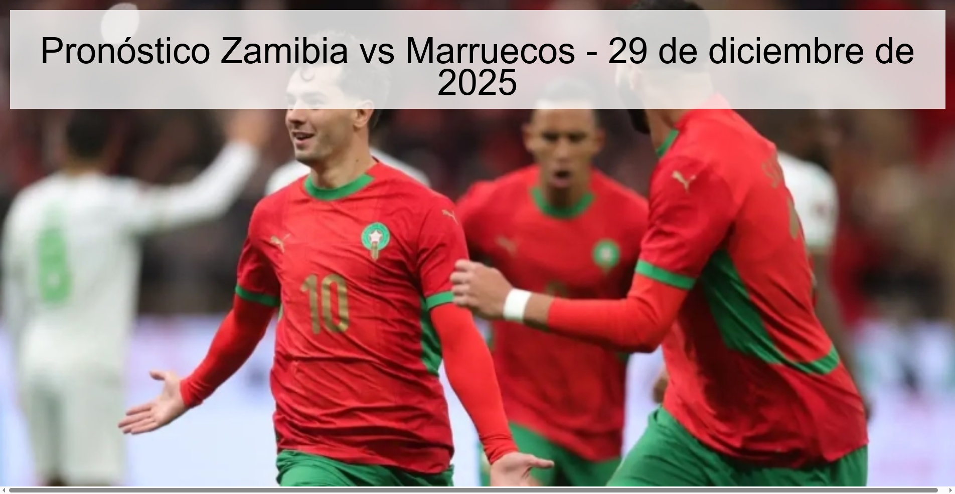 Pronóstico Zamibia vs Marruecos – 29 de diciembre de 2025