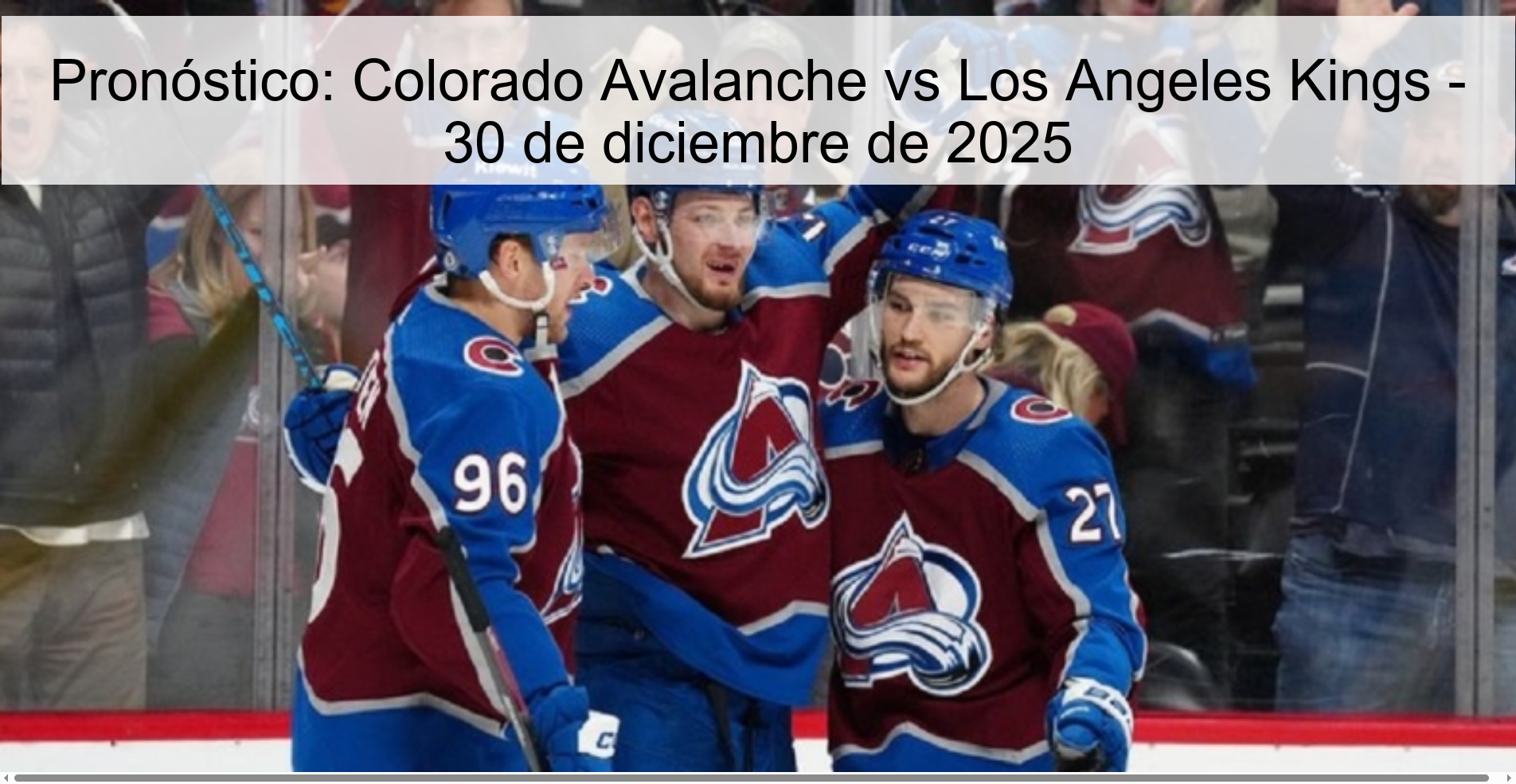 Pronóstico: Colorado Avalanche vs Los Angeles Kings – 30 de diciembre de 2025