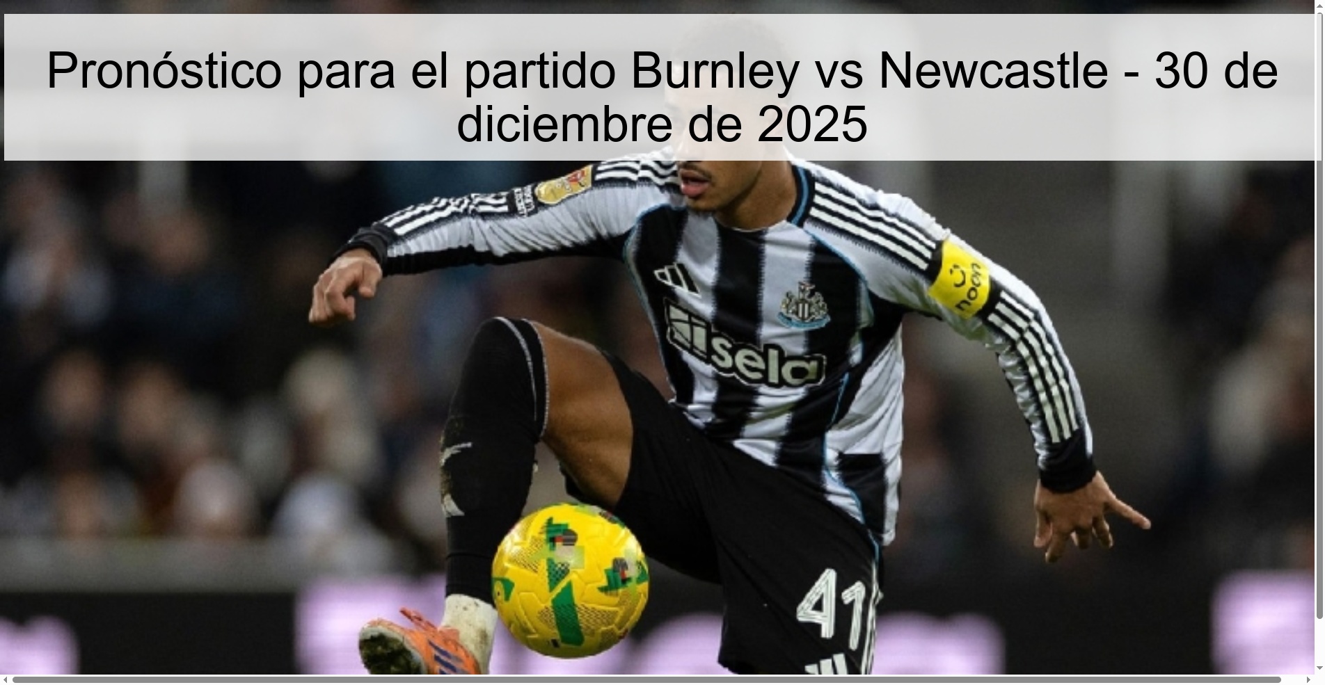 Pronóstico para el partido Burnley vs Newcastle – 30 de diciembre de 2025
