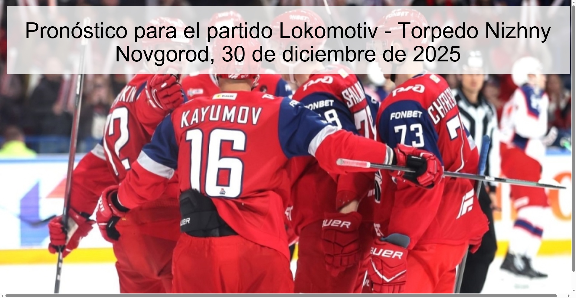 Pronóstico para el partido Lokomotiv – Torpedo Nizhny Novgorod, 30 de diciembre de 2025