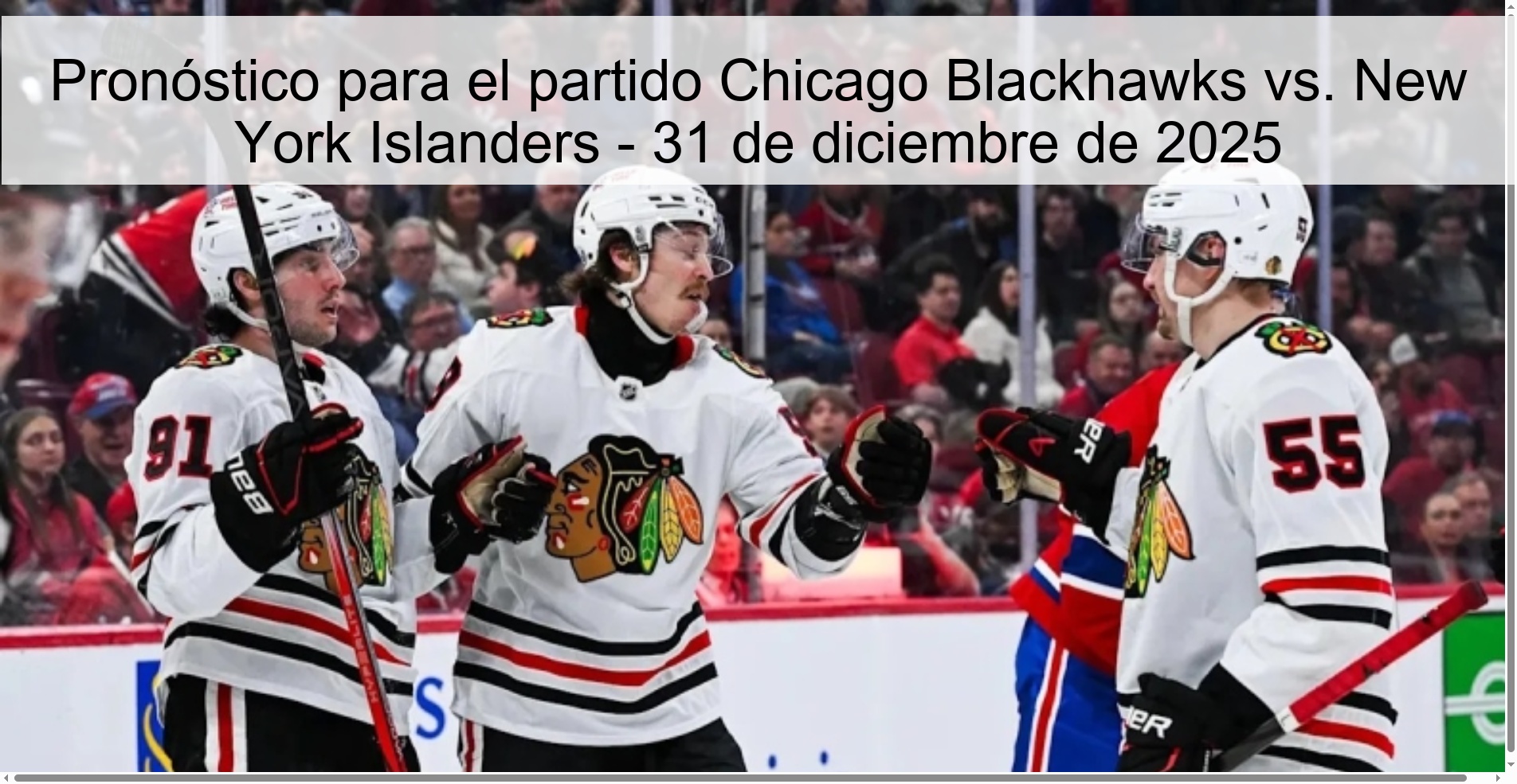 Pronóstico para el partido Chicago Blackhawks vs. New York Islanders – 31 de diciembre de 2025