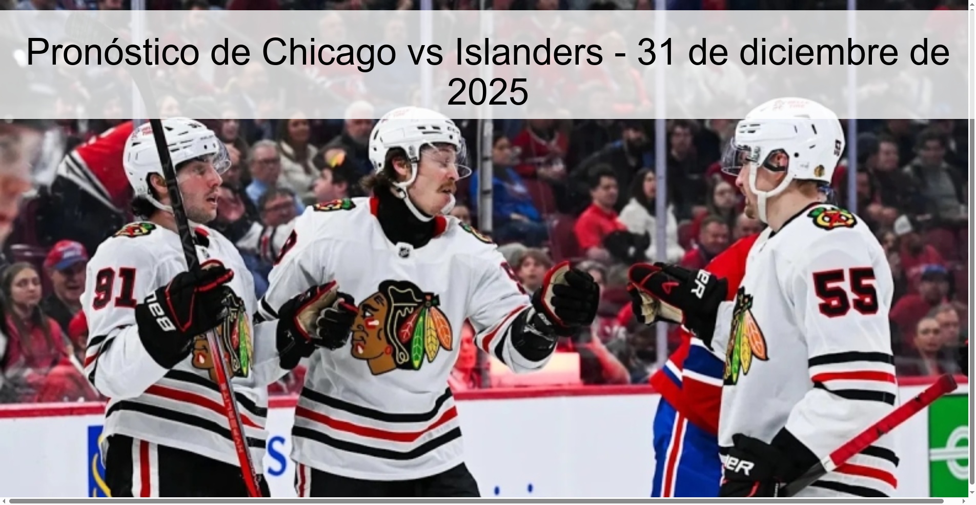 Pronóstico de Chicago vs Islanders – 31 de diciembre de 2025