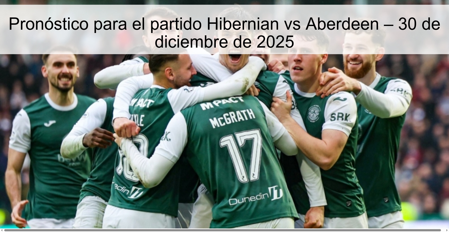 Pronóstico para el partido Hibernian vs Aberdeen – 30 de diciembre de 2025