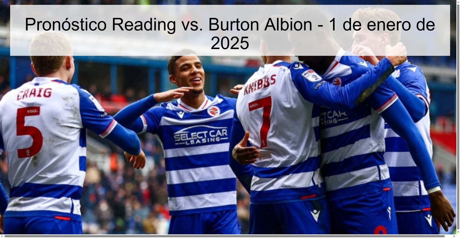 Pronóstico Reading vs. Burton Albion – 1 de enero de 2025