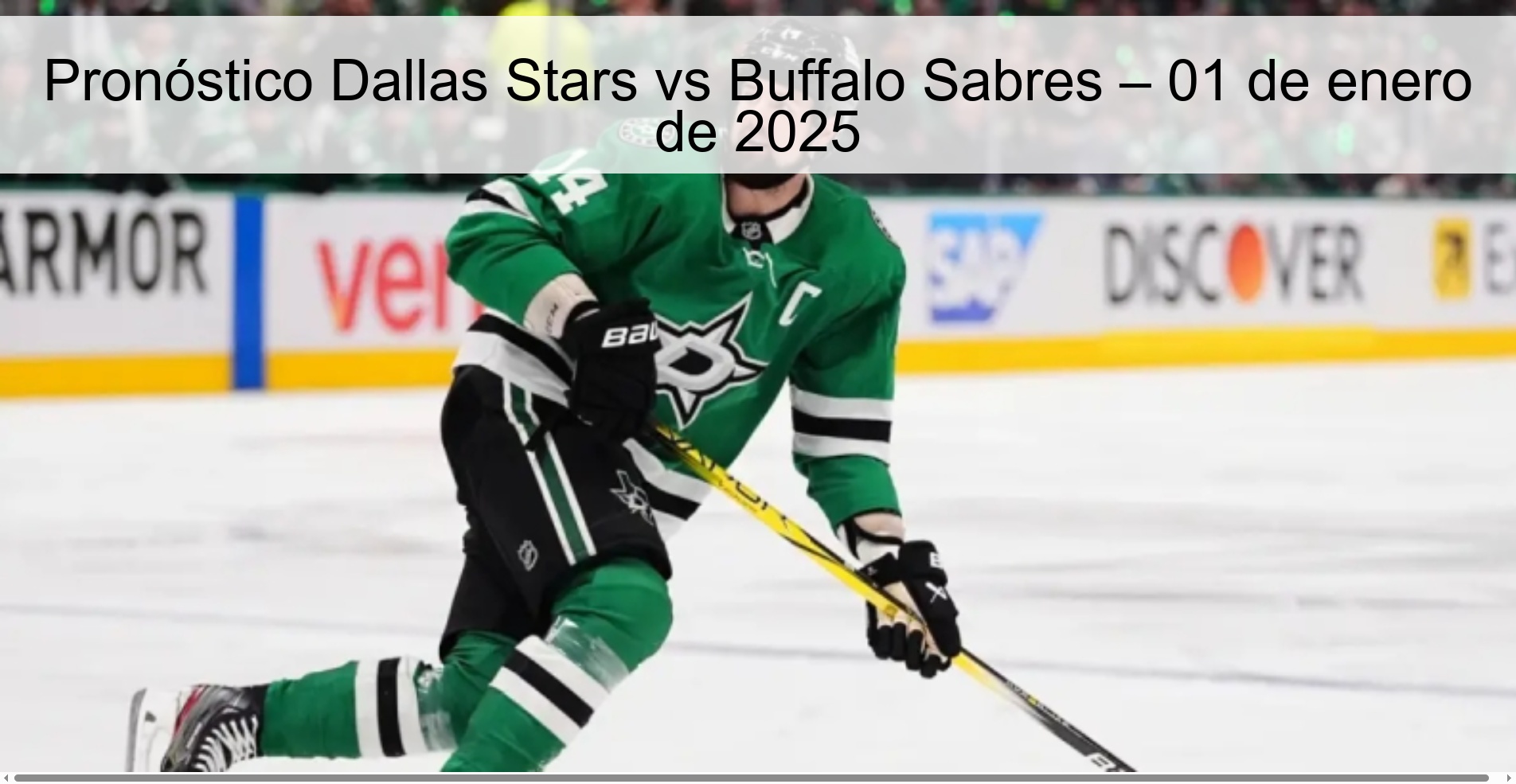 Pronóstico Dallas Stars vs Buffalo Sabres – 01 de enero de 2025