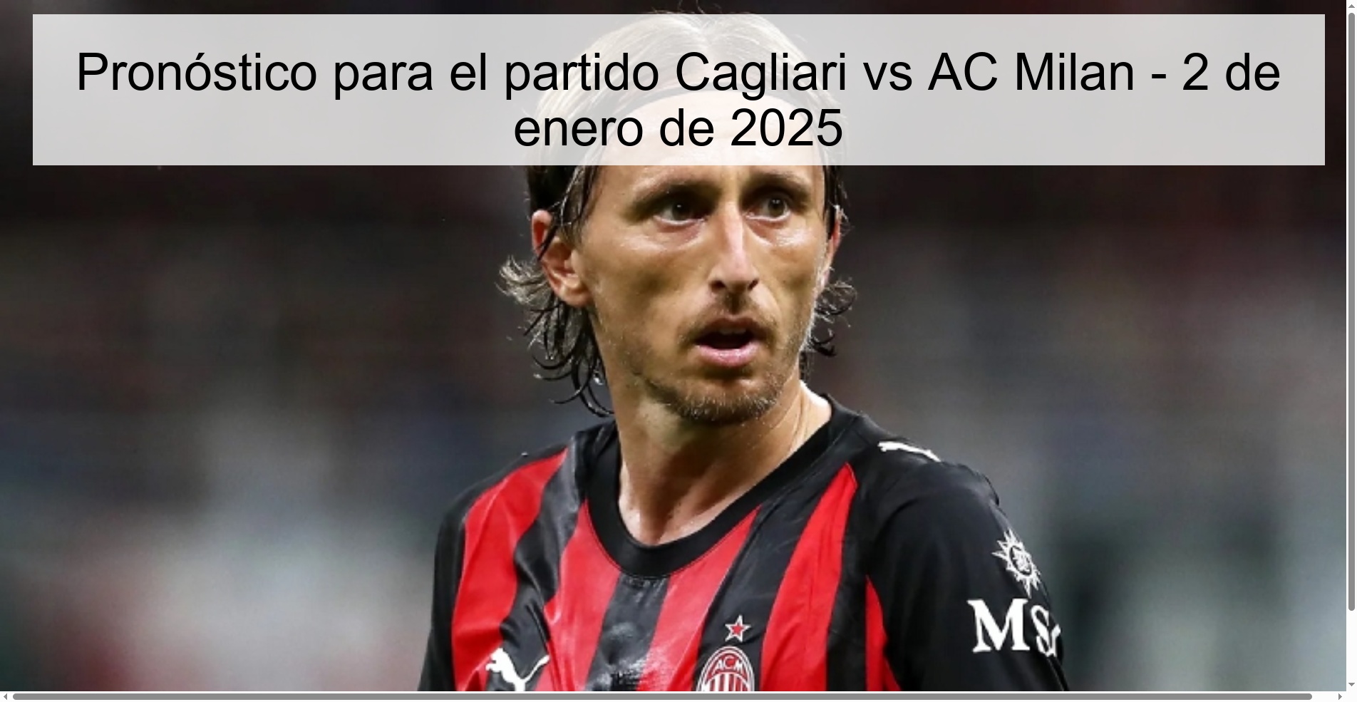 Pronóstico para el partido Cagliari vs AC Milan – 2 de enero de 2025