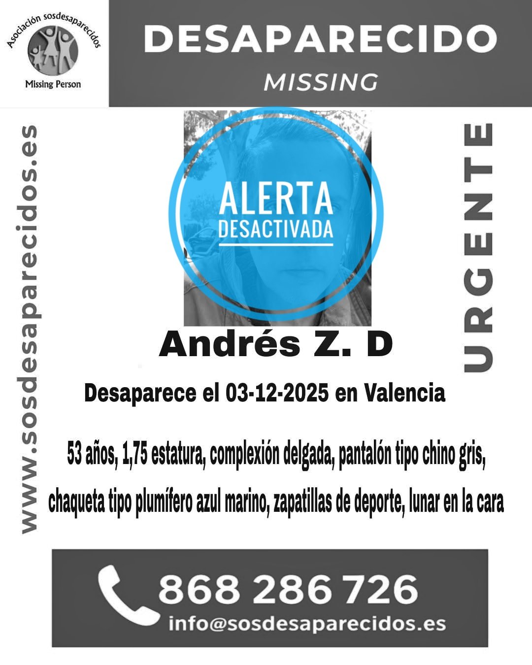 Milagro en Valencia: Andrés Z.P. Regresa a Casa Tras Dos Días de Desaparición