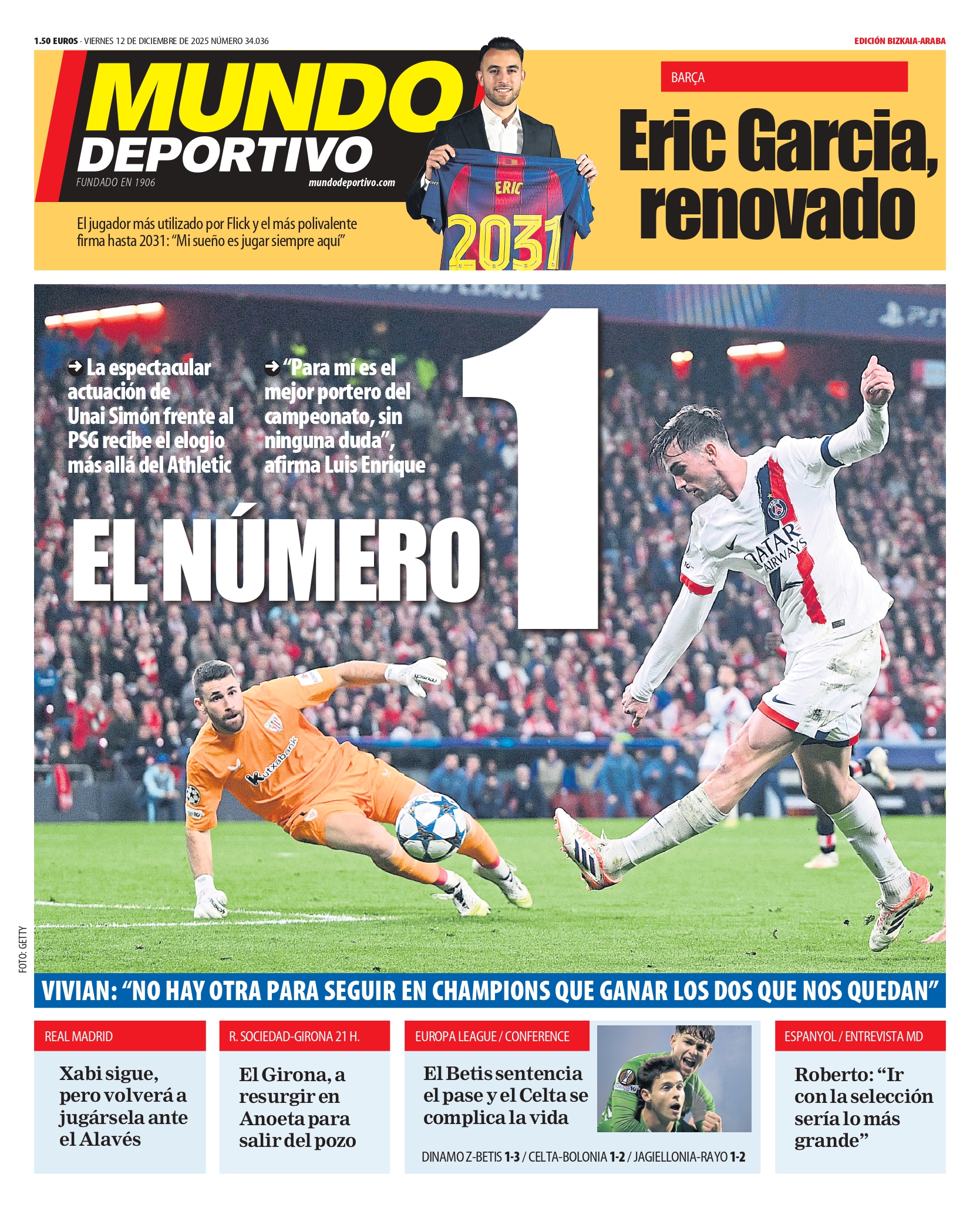 Unai Simón brilla ante el PSG: 5 motivos que elevan la presión en Athletic y España