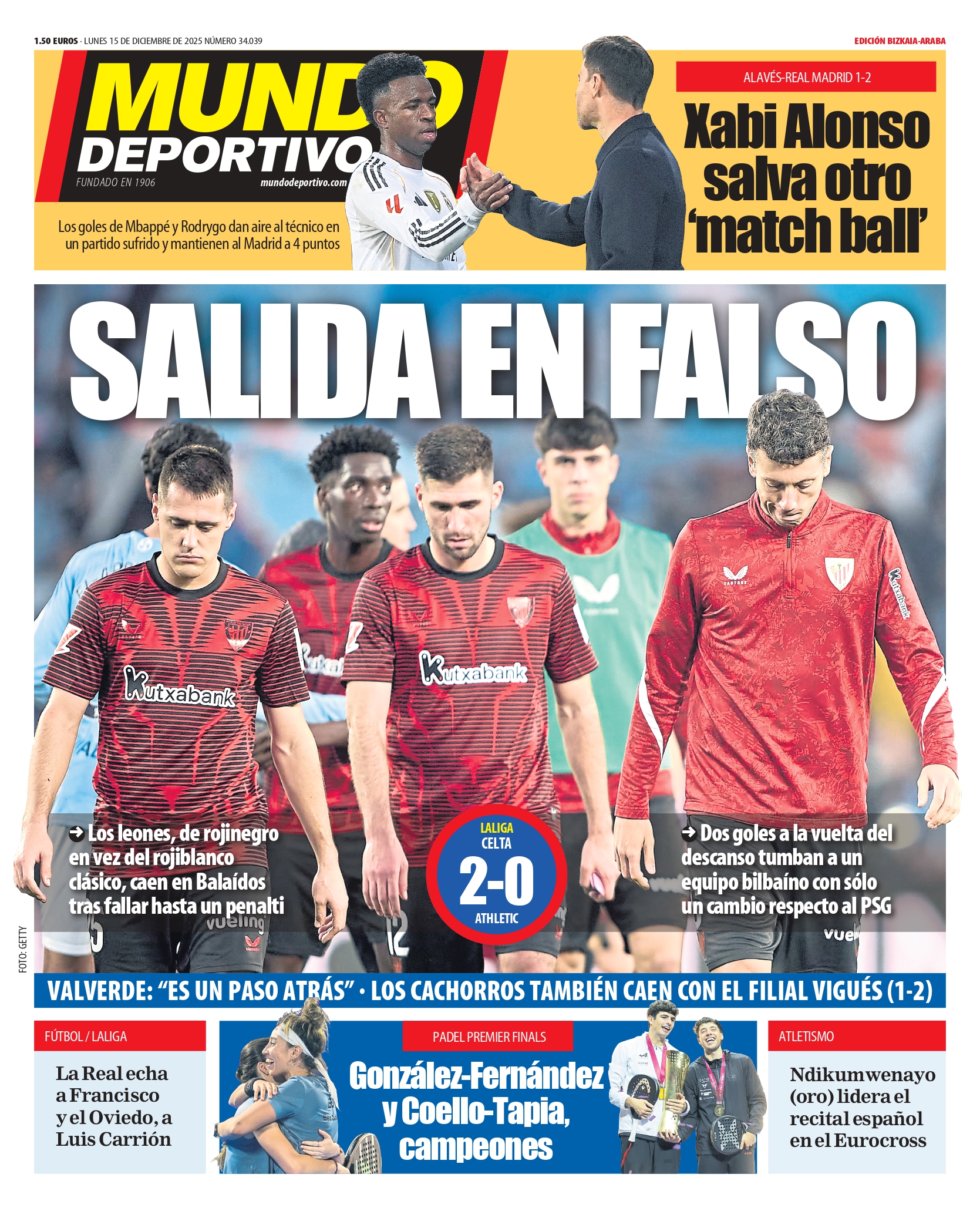 Athletic Bilbao cae en Balaídos: 1 tropiezo clave que complica la semana previa al duelo con Espanyol