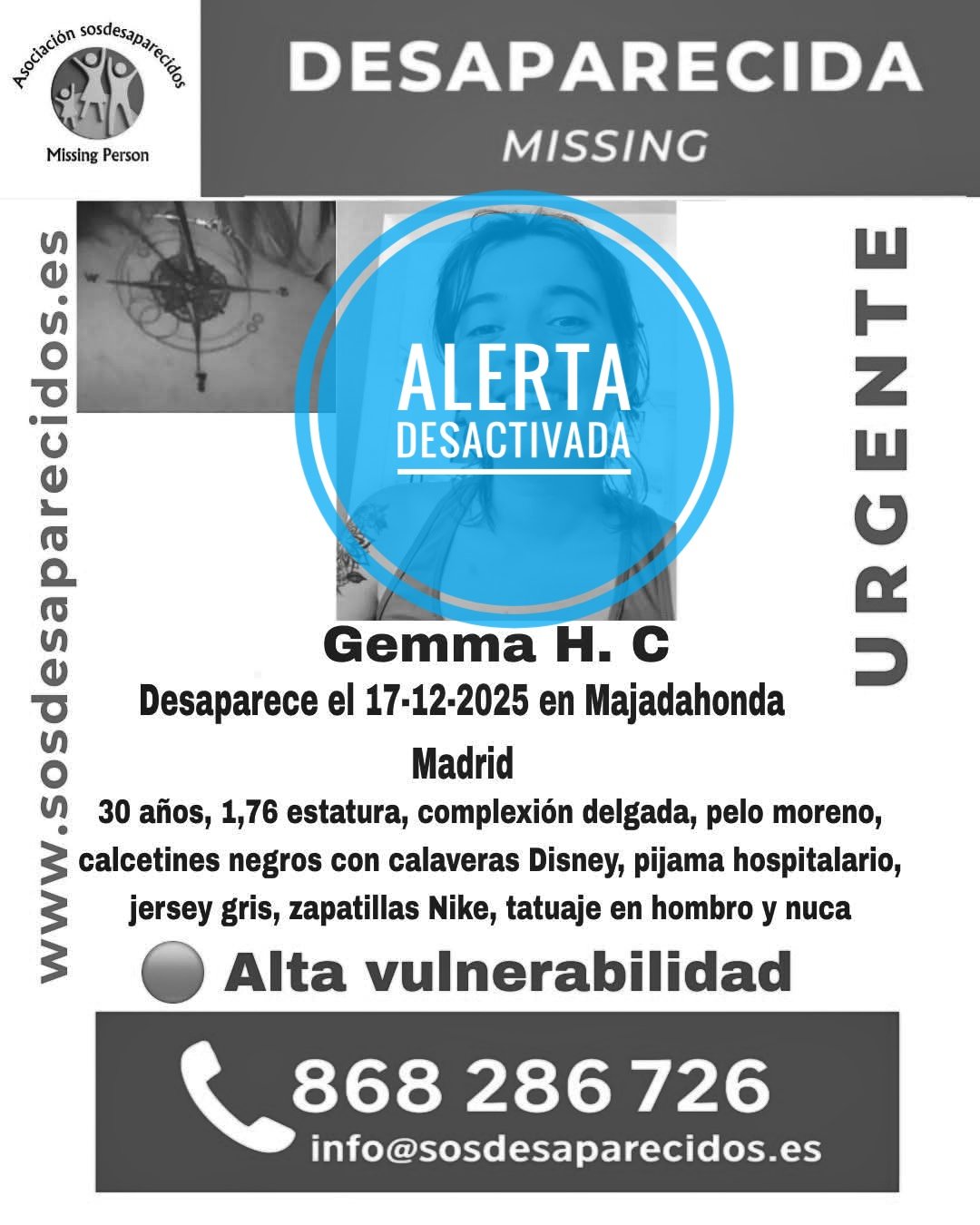 La Esperanza se Renueva: Gemma H.C. es Encontrada Viva Tras su Desaparición en Majadahonda