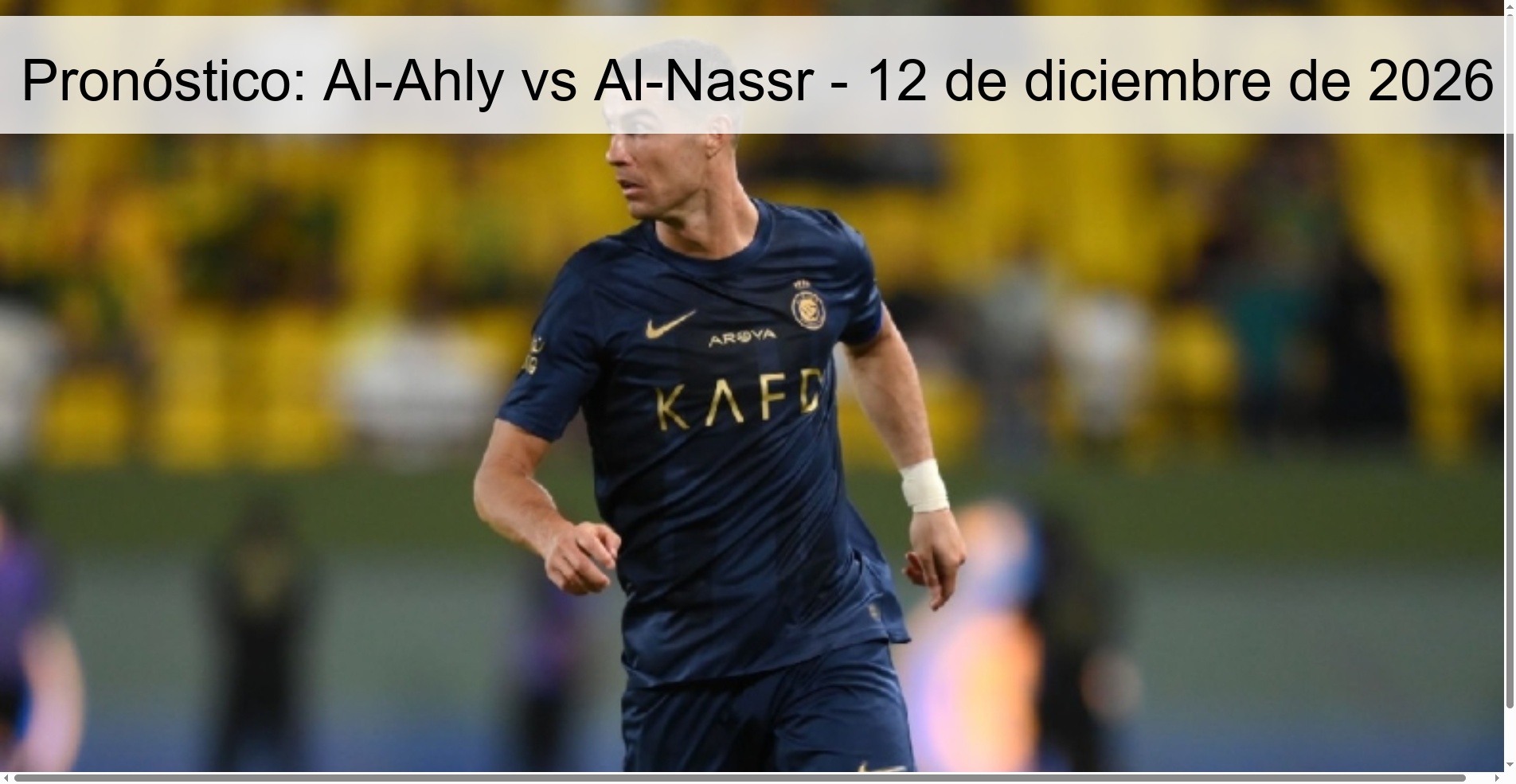 Pronóstico: Al-Ahly vs Al-Nassr - 12 de diciembre de 2026