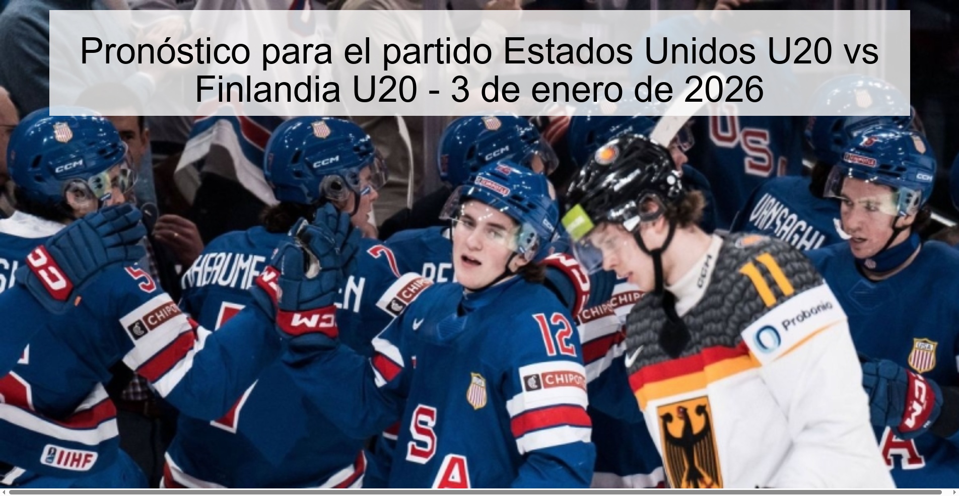 Pronóstico para el partido Estados Unidos U20 vs Finlandia U20 – 3 de enero de 2026
