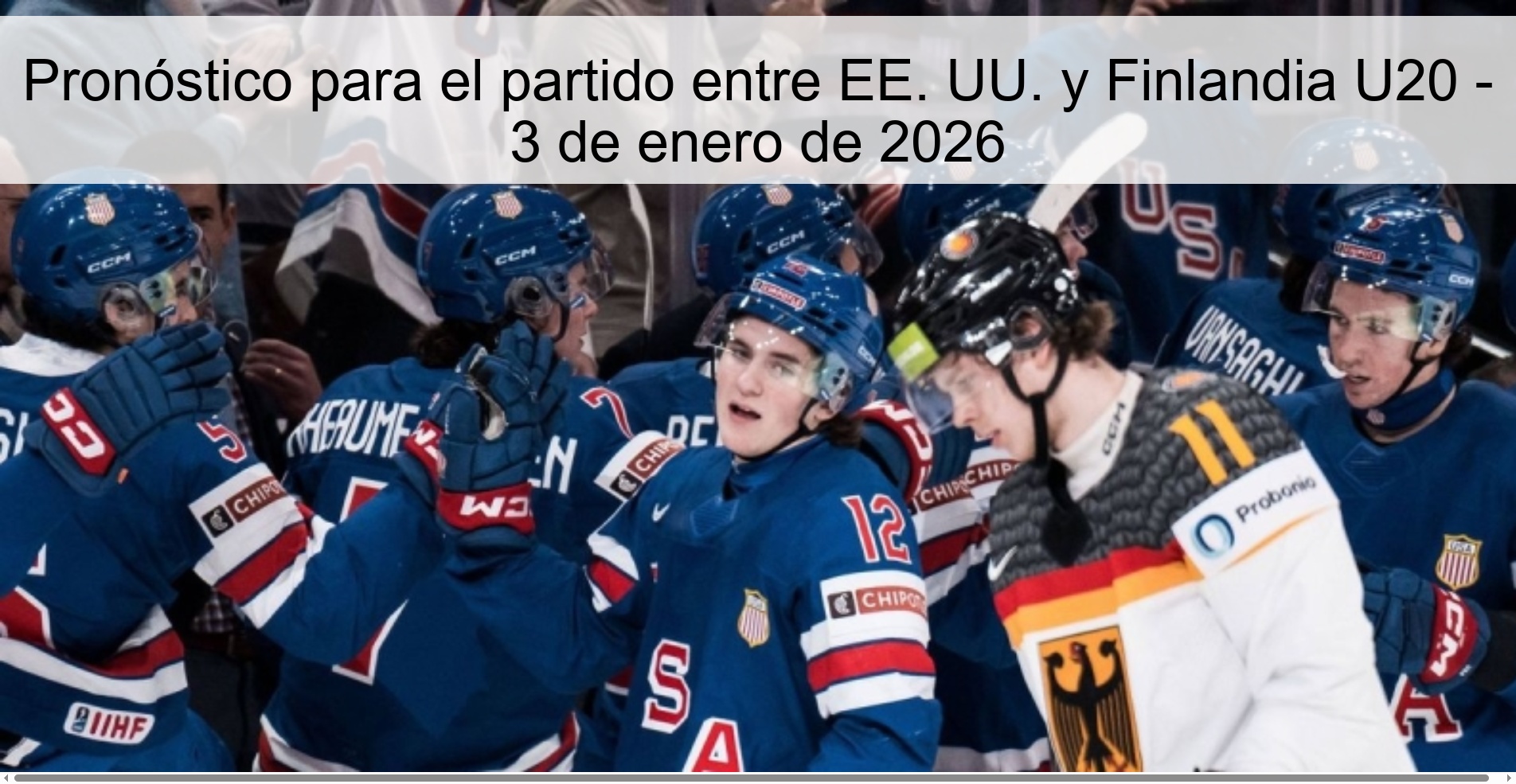 Pronóstico para el partido entre EE. UU. y Finlandia U20 – 3 de enero de 2026