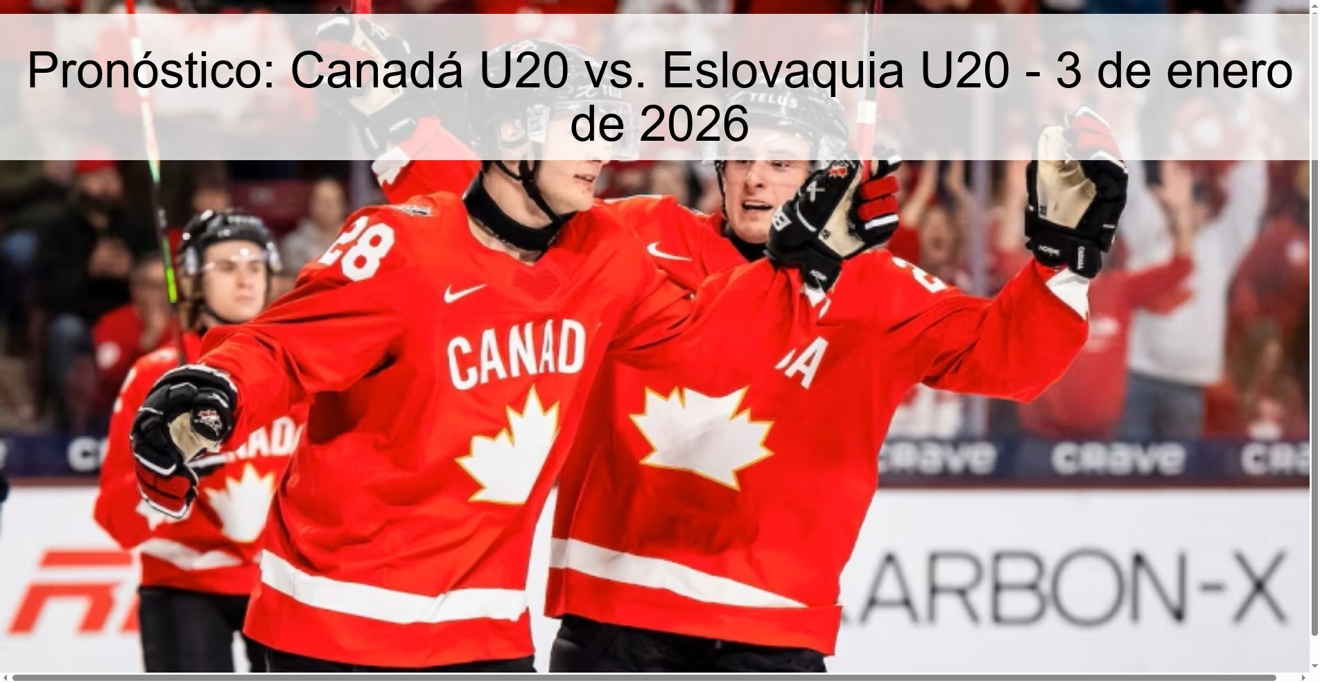 Pronóstico: Canadá U20 vs. Eslovaquia U20 – 3 de enero de 2026