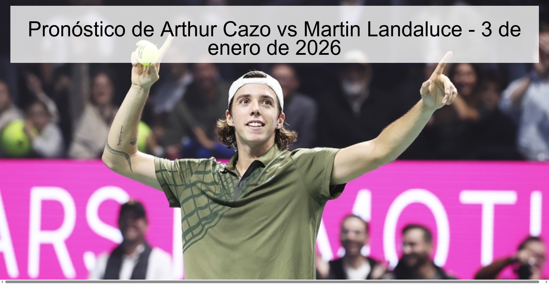 Pronóstico de Arthur Cazo vs Martin Landaluce – 3 de enero de 2026