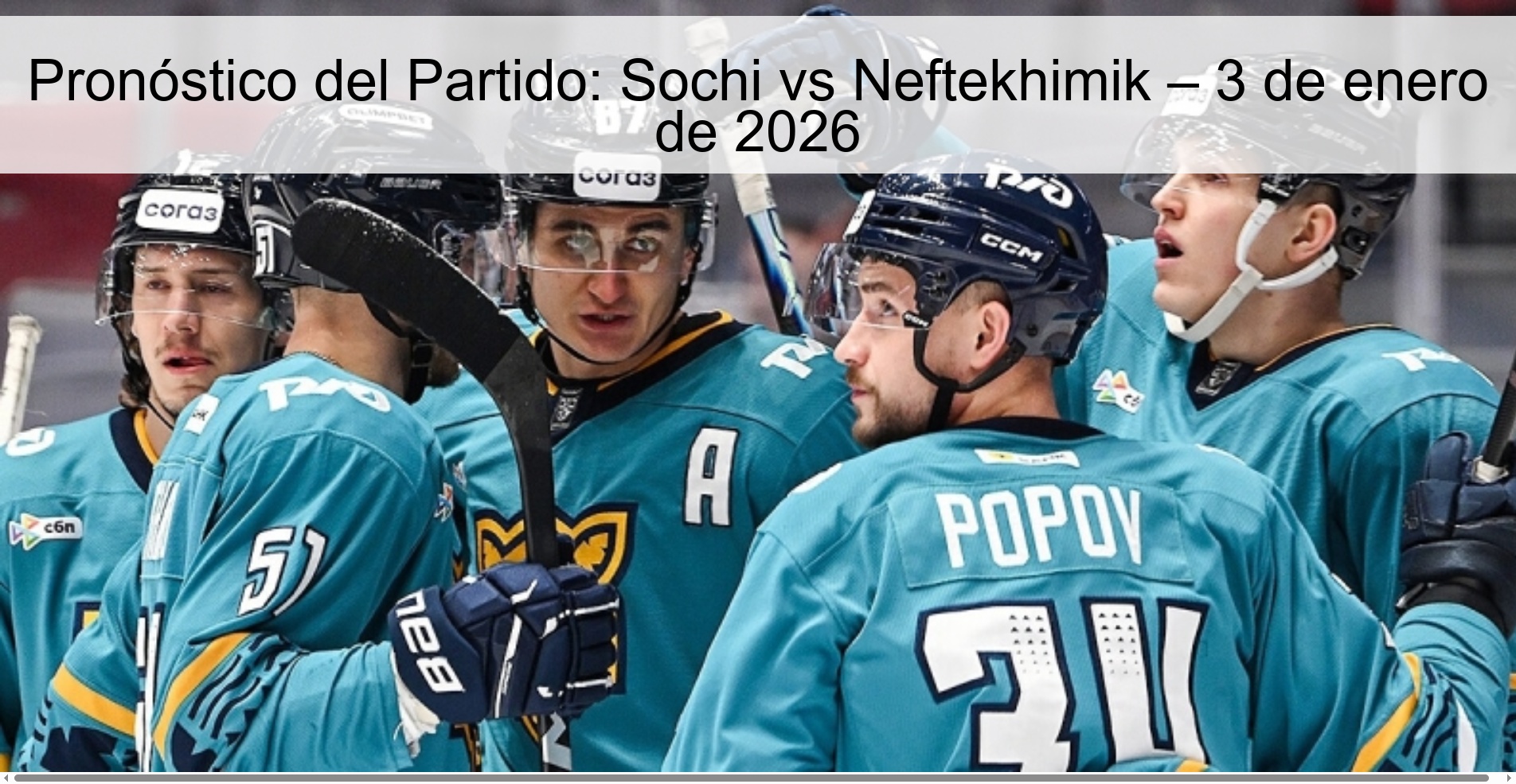 Pronóstico del Partido: Sochi vs Neftekhimik – 3 de enero de 2026