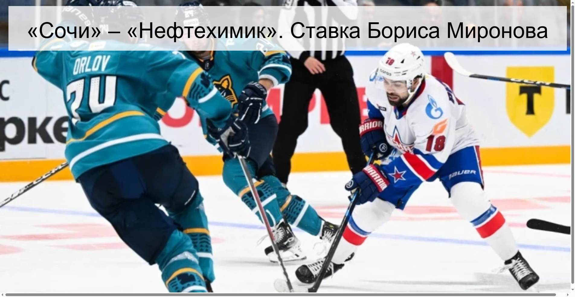 «Сочи» – «Нефтехимик». Ставка Бориса Миронова