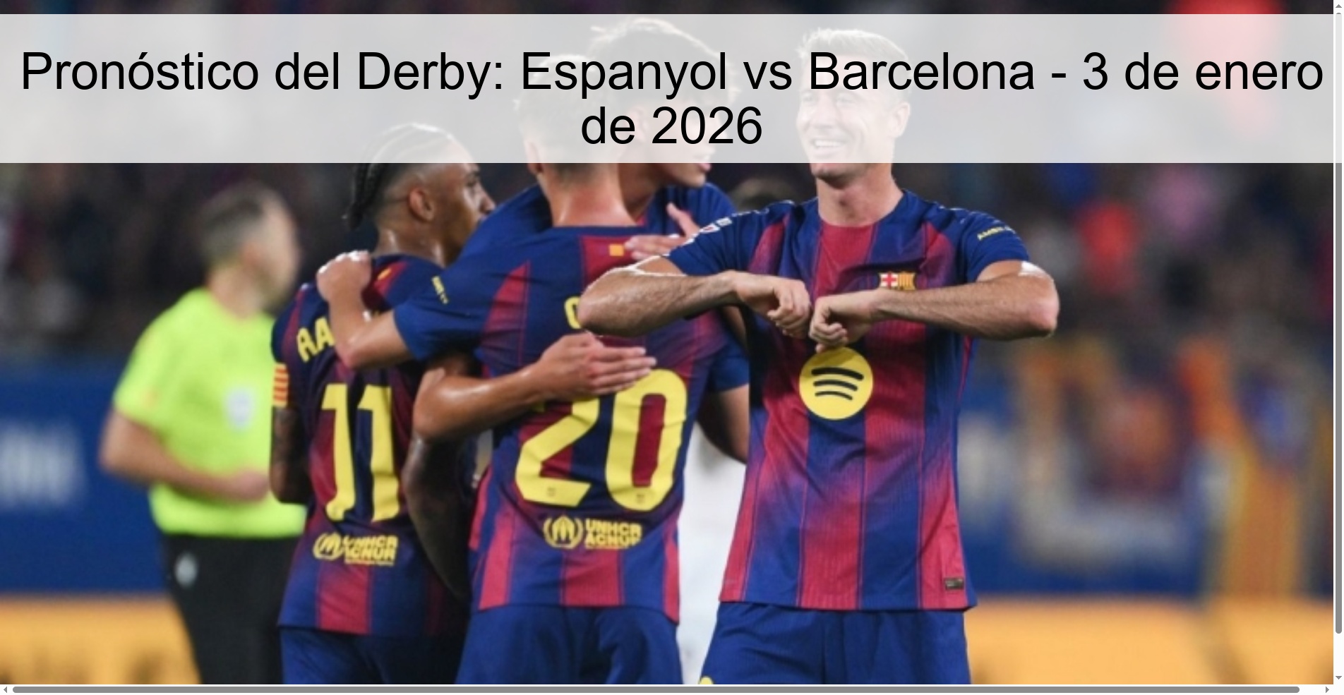Pronóstico del Derby: Espanyol vs Barcelona – 3 de enero de 2026