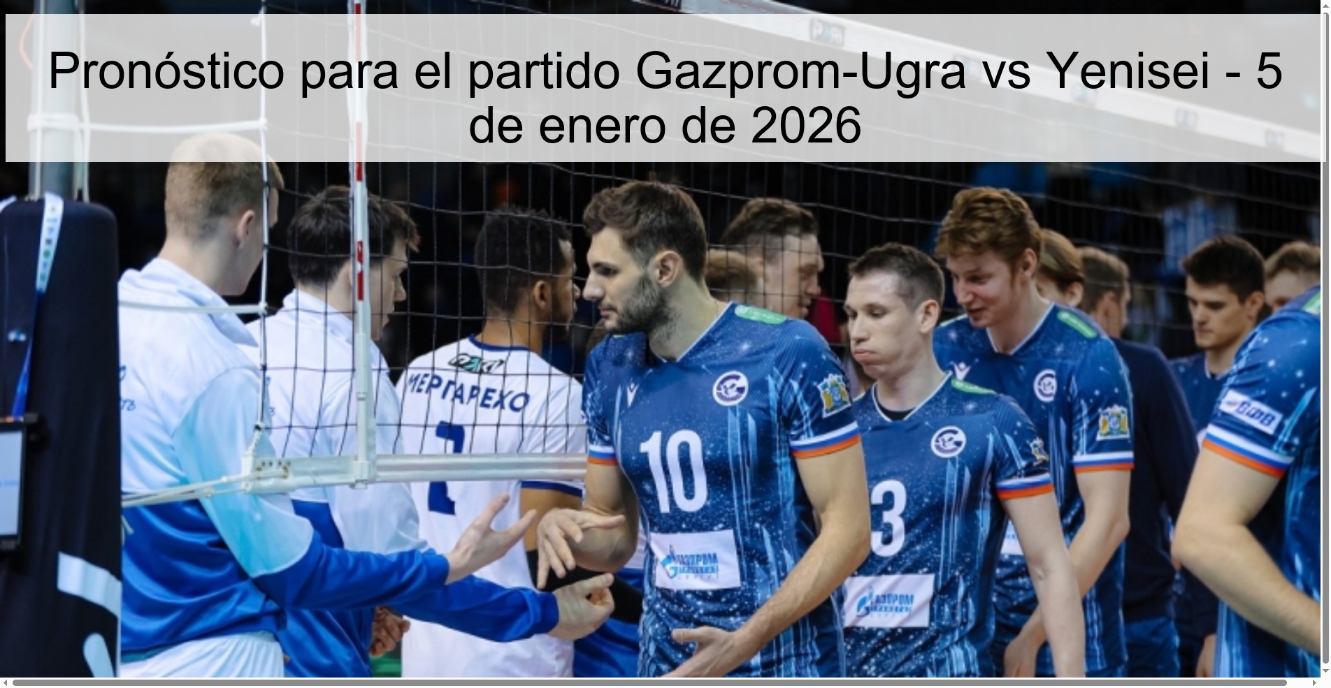 Pronóstico para el partido Gazprom-Ugra vs Yenisei - 5 de enero de 2026