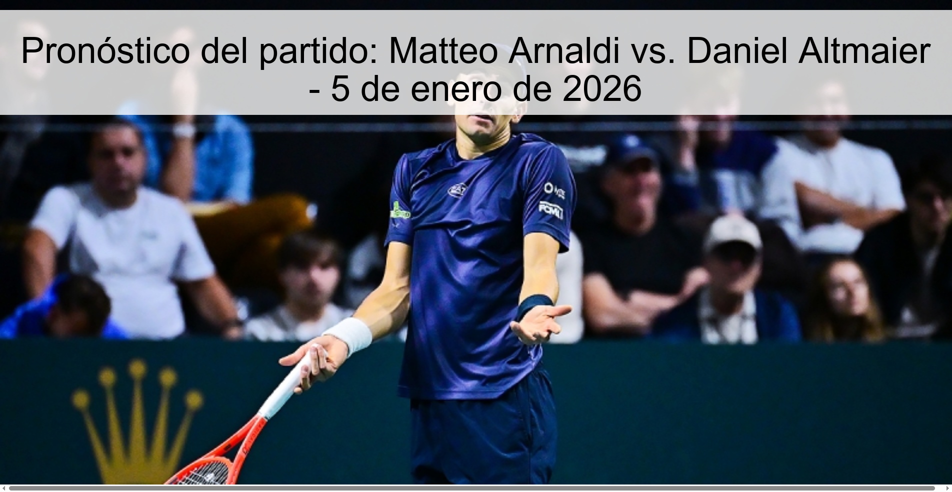 Pronóstico del partido: Matteo Arnaldi vs. Daniel Altmaier - 5 de enero de 2026