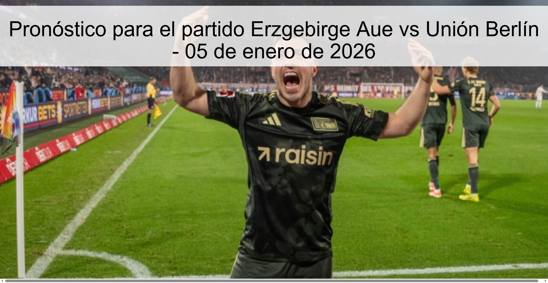Pronóstico para el partido Erzgebirge Aue vs Unión Berlín - 05 de enero de 2026