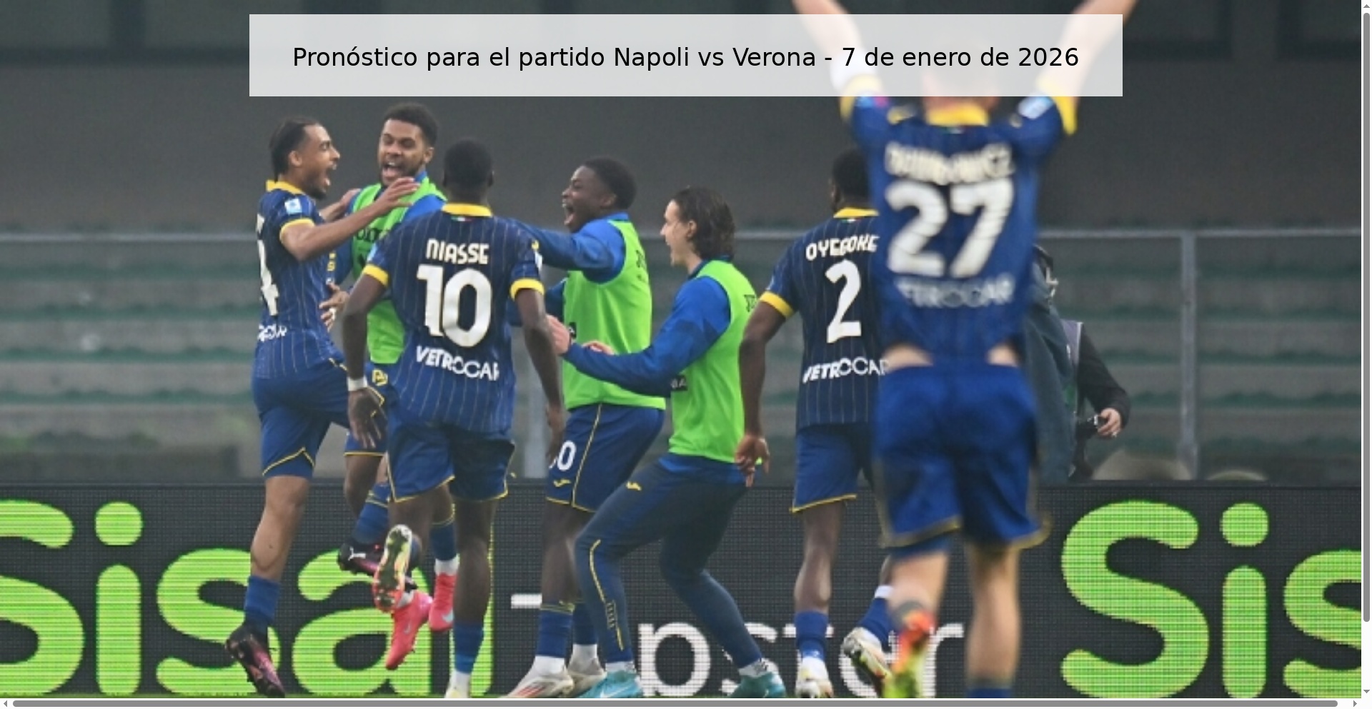 Pronóstico para el partido Napoli vs Verona – 7 de enero de 2026