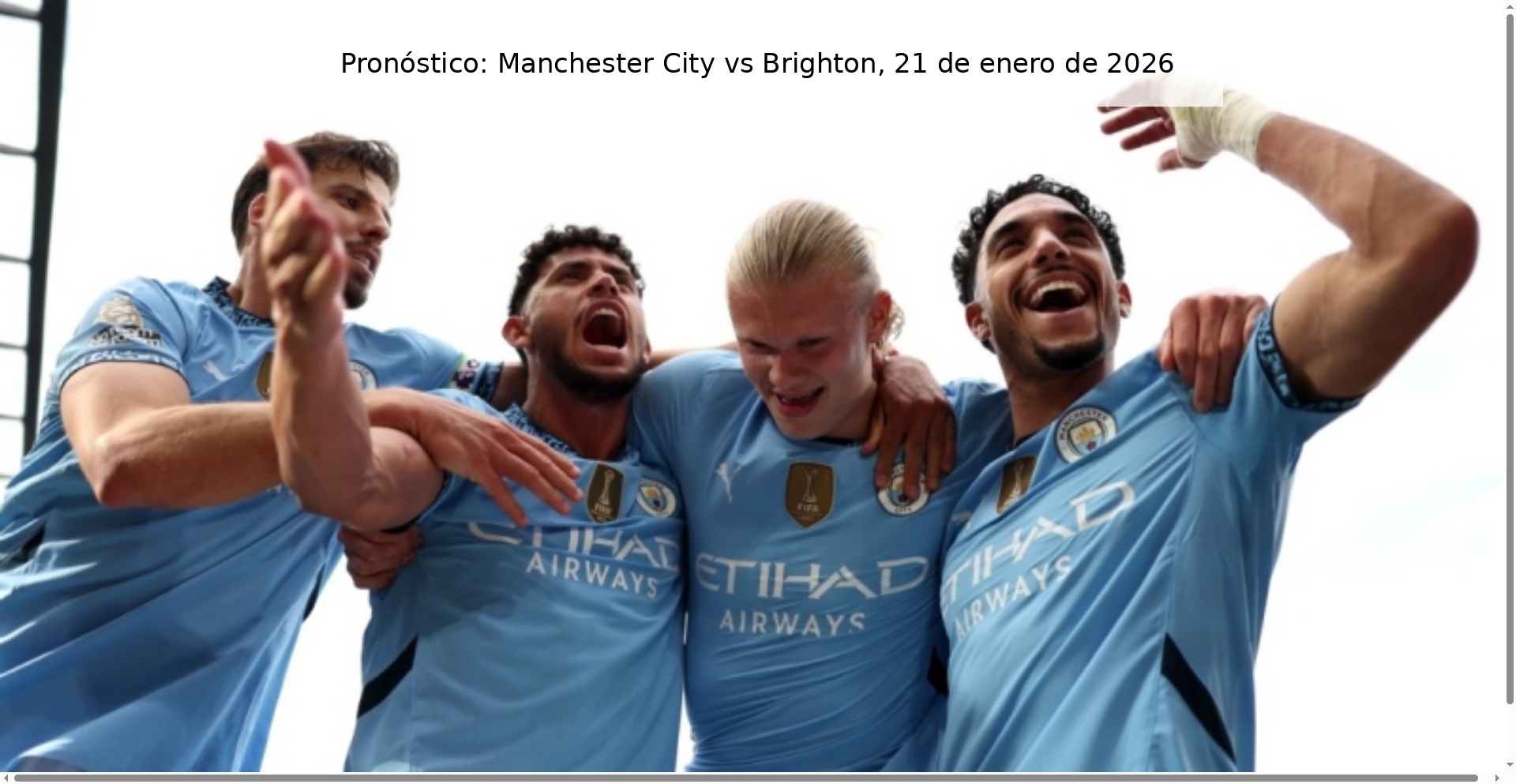 Pronóstico: Manchester City vs Brighton, 21 de enero de 2026