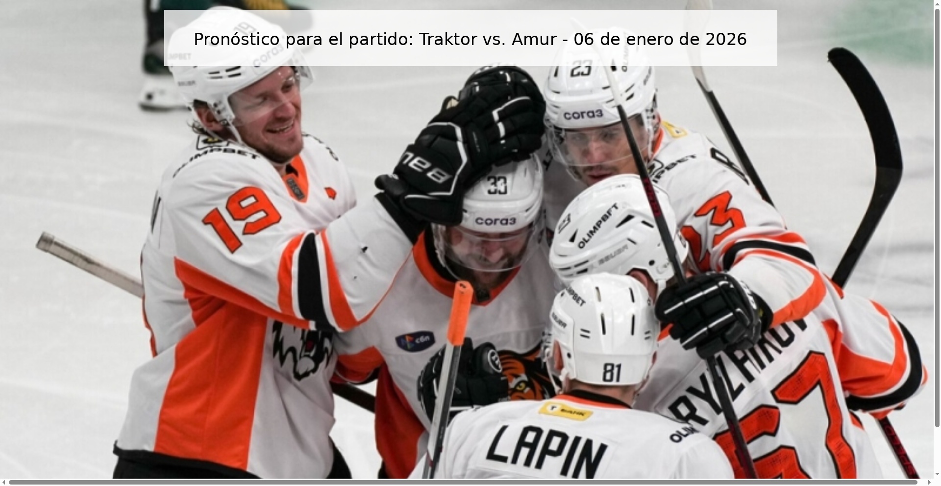 Pronóstico para el partido: Traktor vs. Amur – 06 de enero de 2026