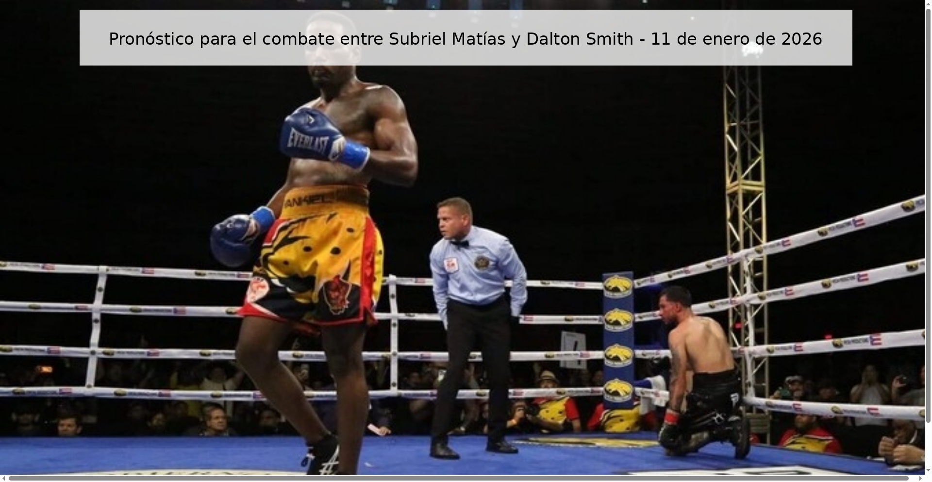 Pronóstico para el combate entre Subriel Matías y Dalton Smith – 11 de enero de 2026