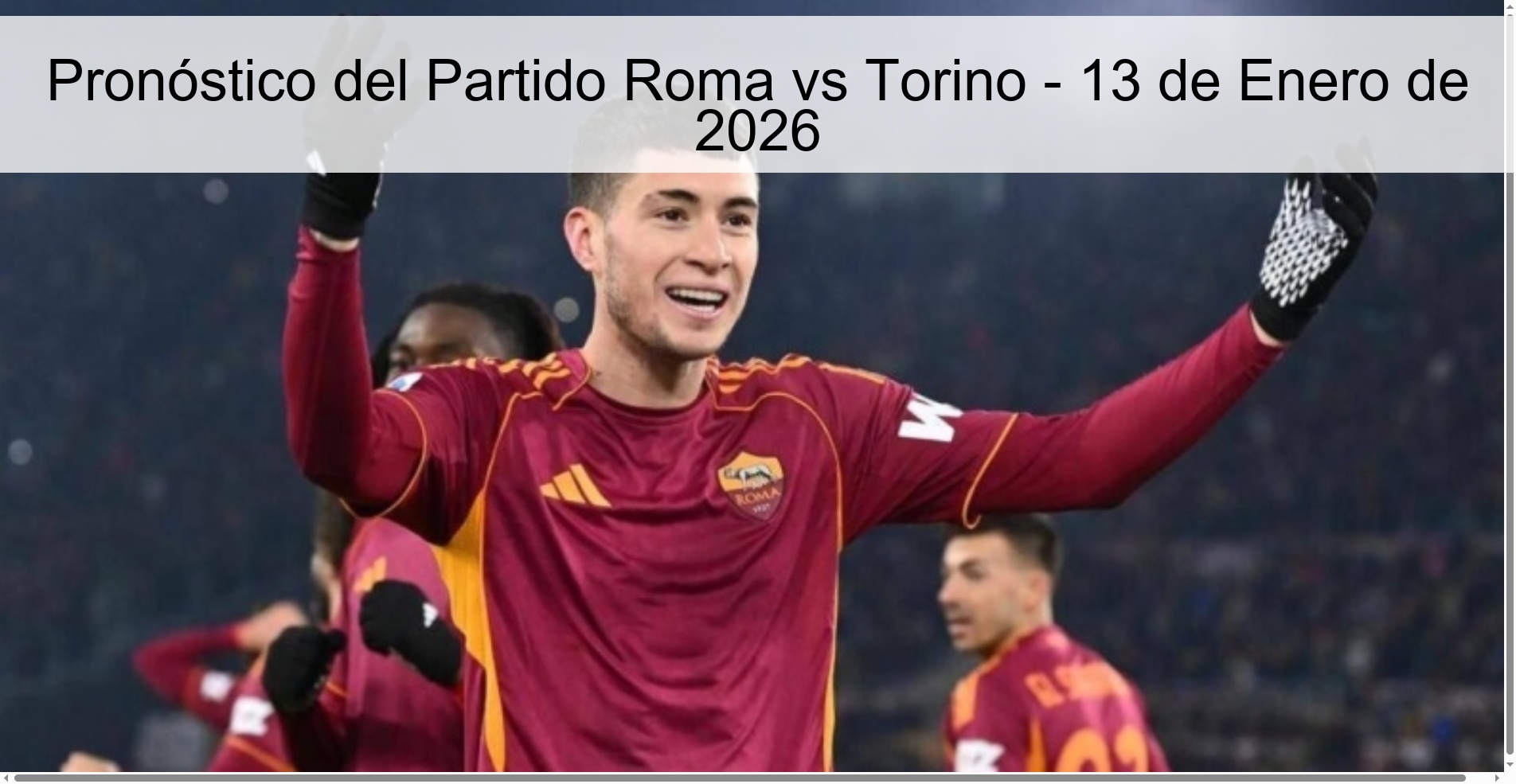 Pronóstico del Partido Roma vs Torino – 13 de Enero de 2026