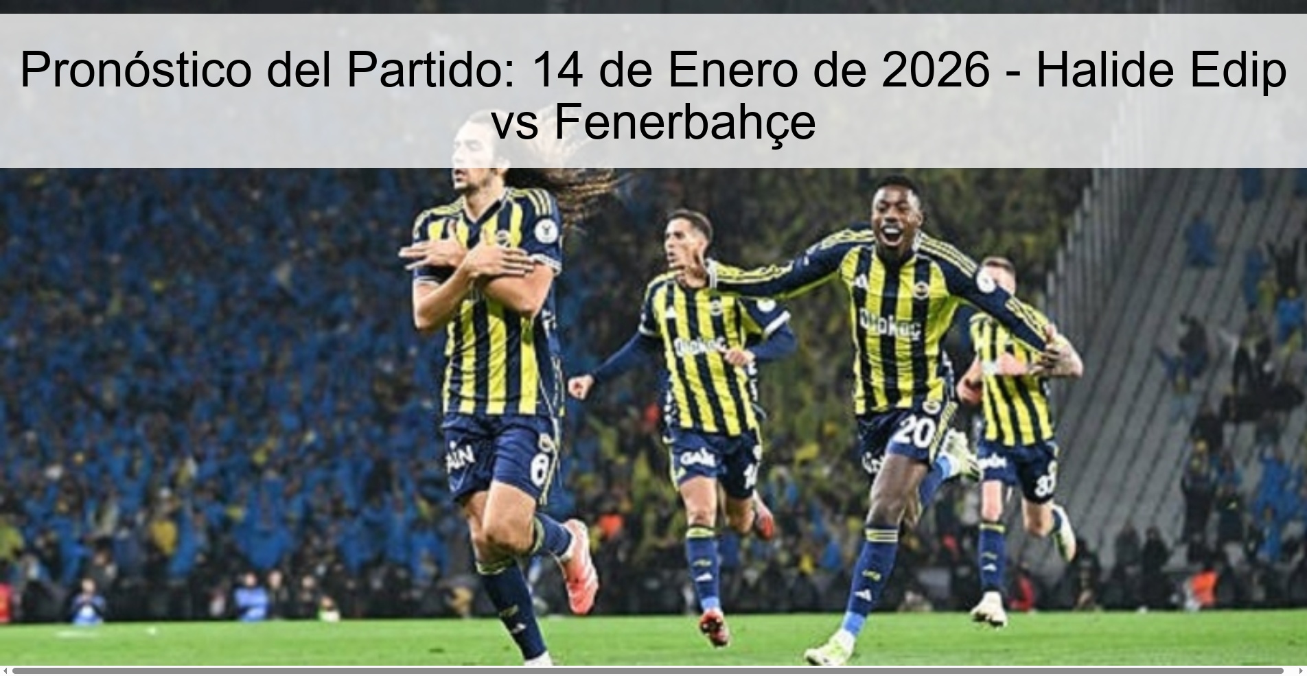 Pronóstico del Partido: 14 de Enero de 2026 – Halide Edip vs Fenerbahçe