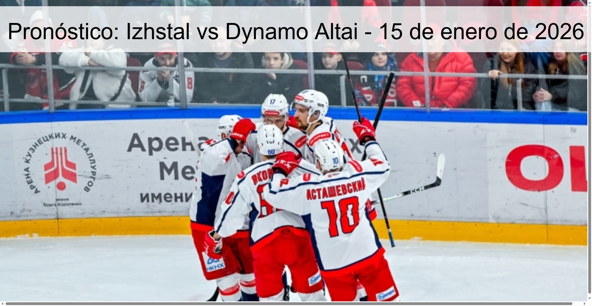 Pronóstico: Izhstal vs Dynamo Altai – 15 de enero de 2026